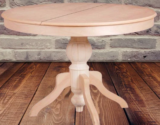 Masa Baba 14559 ıhlamur Ayak Kayın Kaplama MDF Tabla Çap 120 Açıl