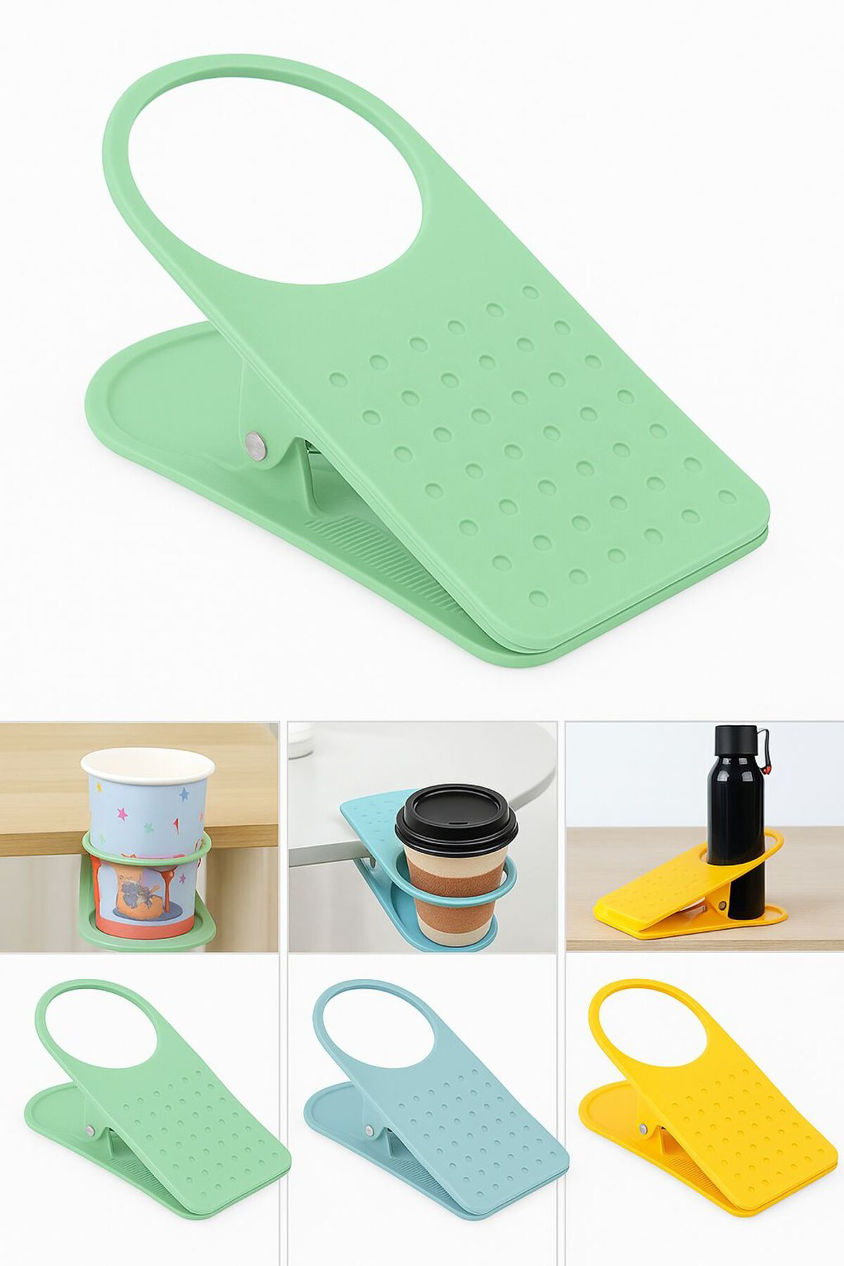 Masa Kenarı Bardak Tutucu Klips – Kaymaz Renkli Bardak Sabitleyic