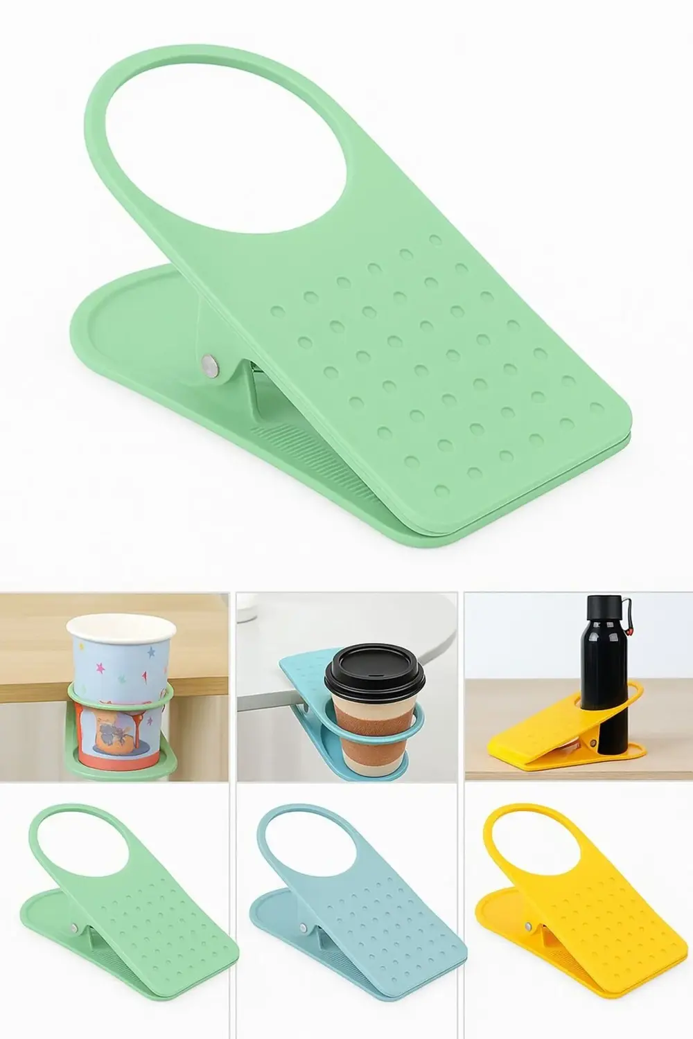 Masa Kenarı Bardak Tutucu Klips – Kaymaz Renkli Bardak Sabitleyic