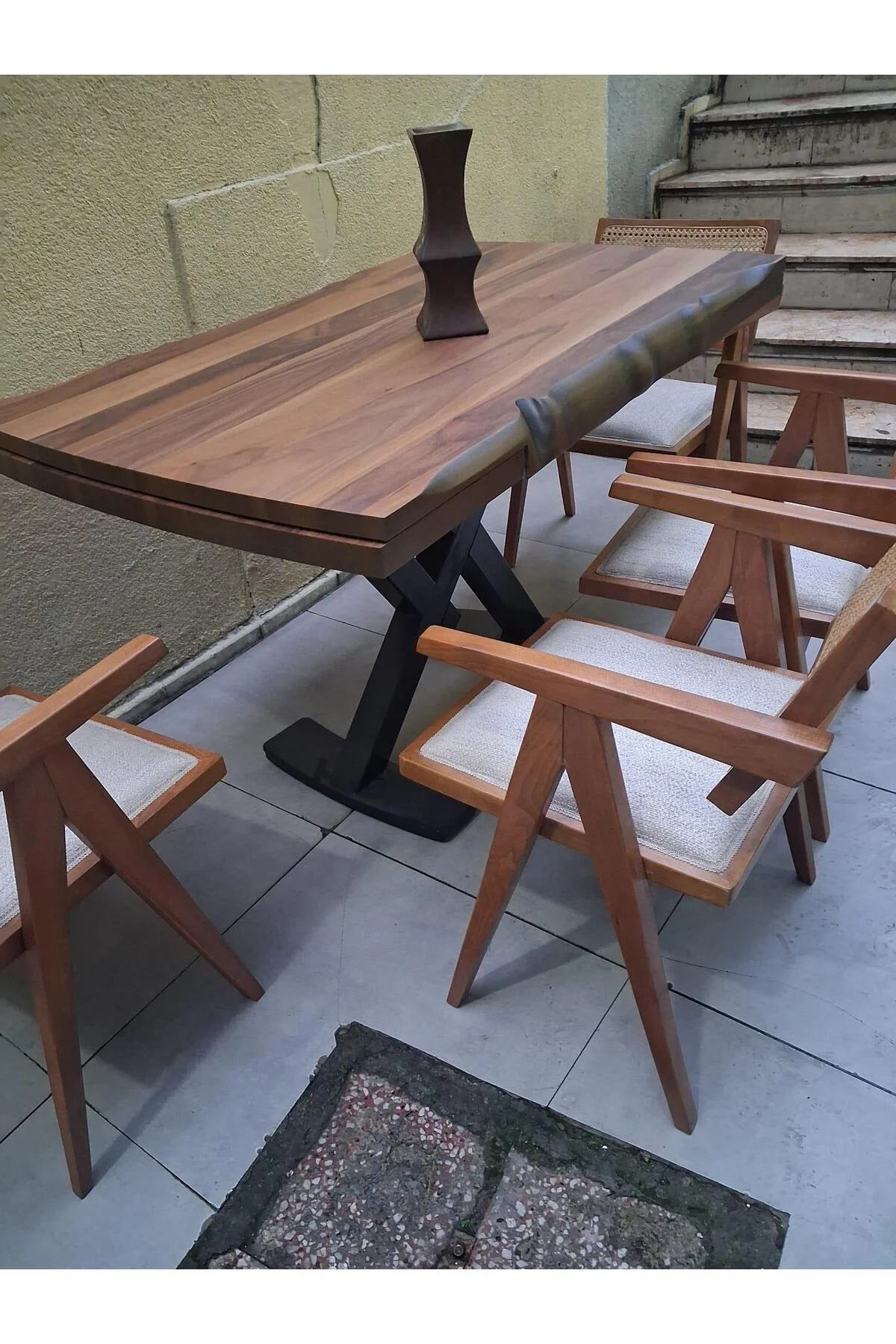 Masa Kütük 90545 V Ayak Açılır Ahşap Boyalı Adet Sandalye Takım Masa Kütük 90545 V Ayak Açılır Ahşap Boyalı Adet Sandalye Takım - Görsel 3