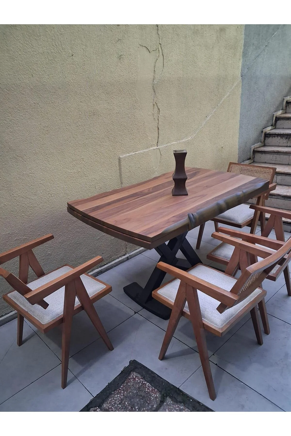Masa Kütük 90545 V Ayak Açılır Ahşap Boyalı Adet Sandalye Takım Masa Kütük 90545 V Ayak Açılır Ahşap Boyalı Adet Sandalye Takım - Görsel 5