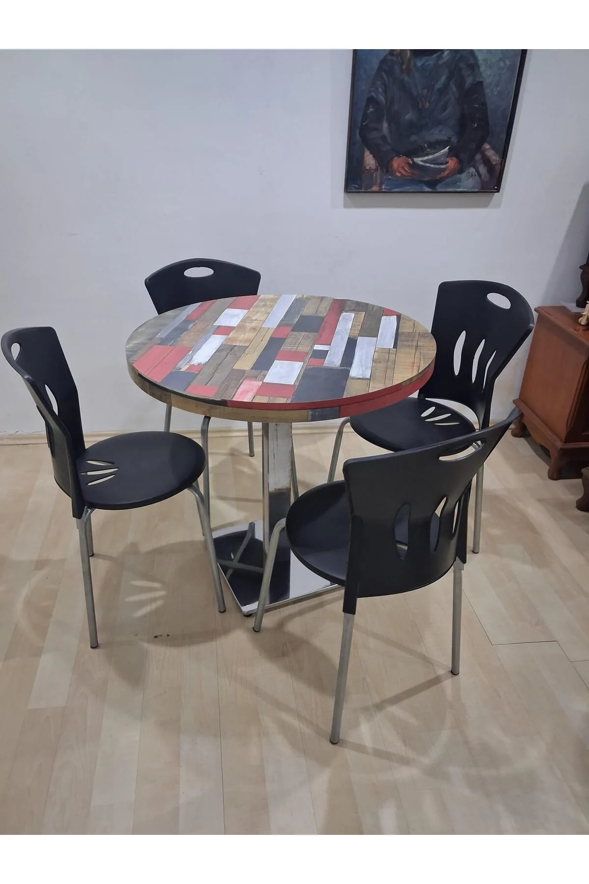 Masa Laminant 90688 Model Krom Tek Ayak Ad Plastik Sandalye Tabla Çizlmez Yanmaz - Görsel 6