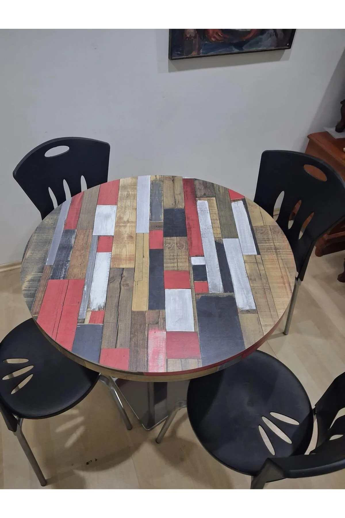 Masa Laminant 90688 Model Krom Tek Ayak Ad Plastik Sandalye Tabla Çizlmez Yanmaz - Görsel 7