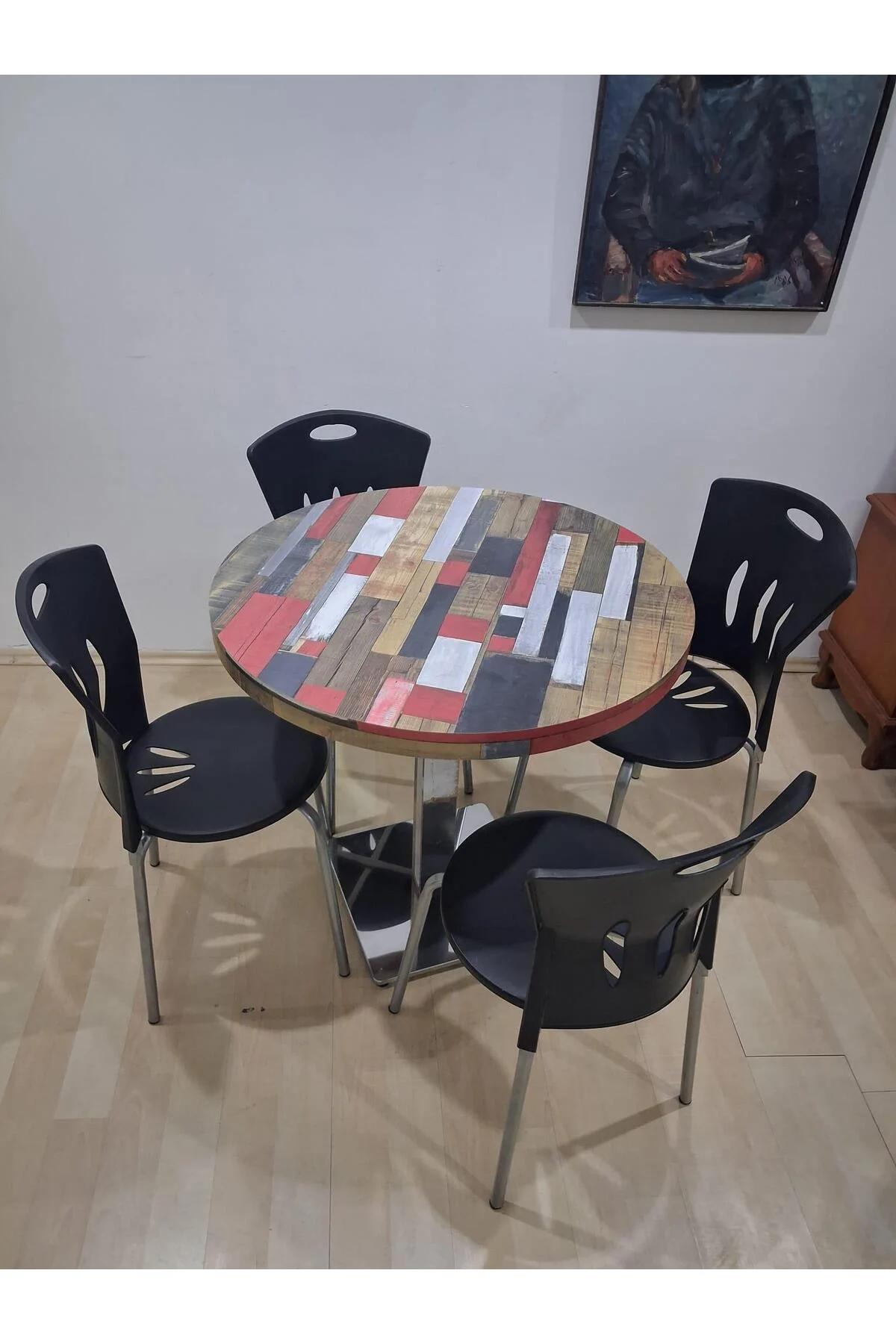 Masa Laminant 90688 Model Krom Tek Ayak Ad Plastik Sandalye Tabla Çizlmez Yanmaz - Görsel 8