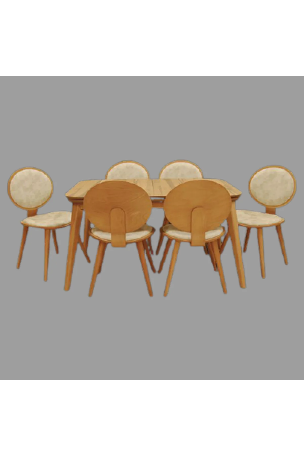 Masa-PAPEL 17776 Oval Sırt Klasik Sandalye Model Tk Kayın kaplam torna RETRO Açıl - Görsel 2