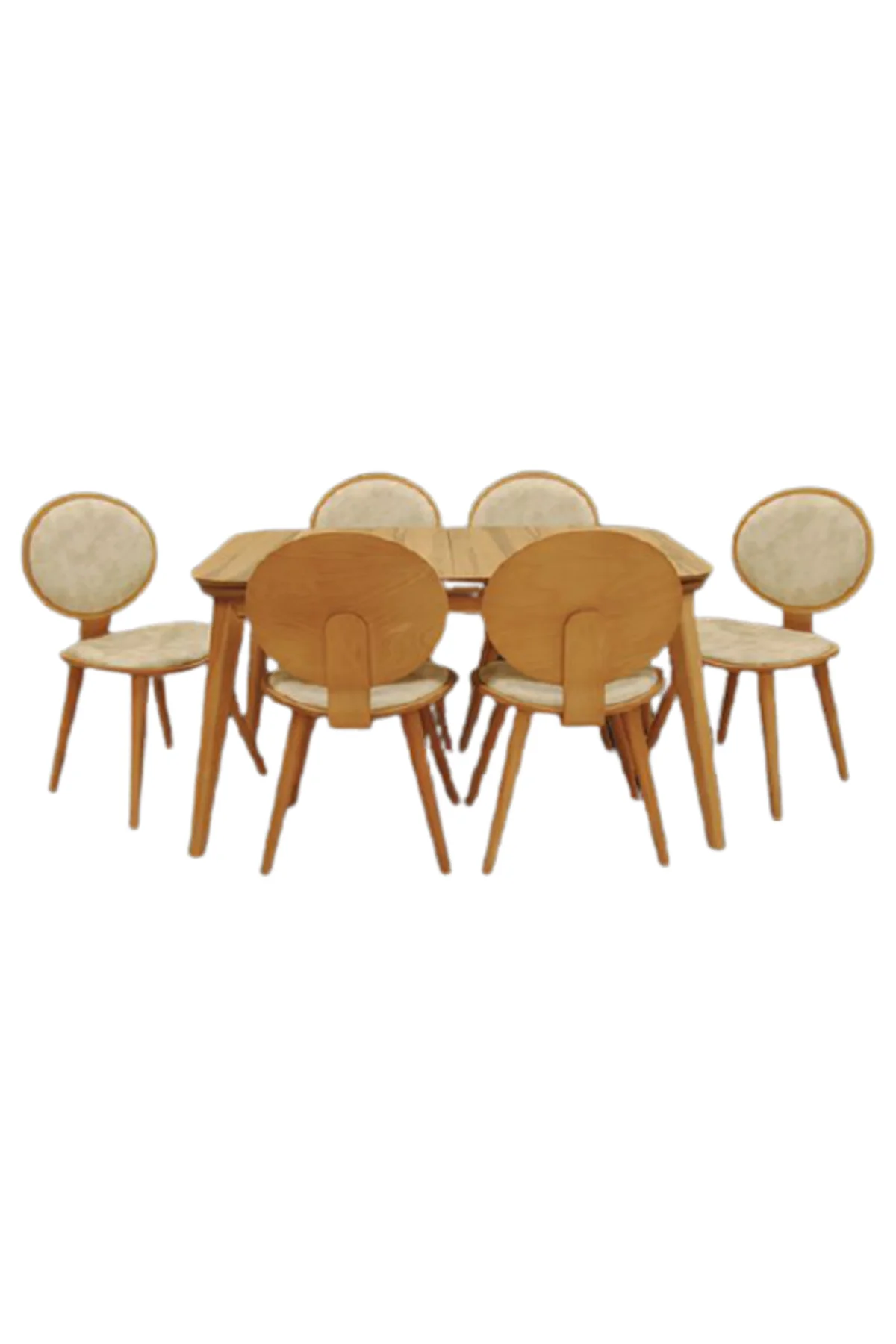 Masa-PAPEL 17776 Oval Sırt Klasik Sandalye Model Tk Kayın kaplam torna RETRO Açıl - Görsel 6