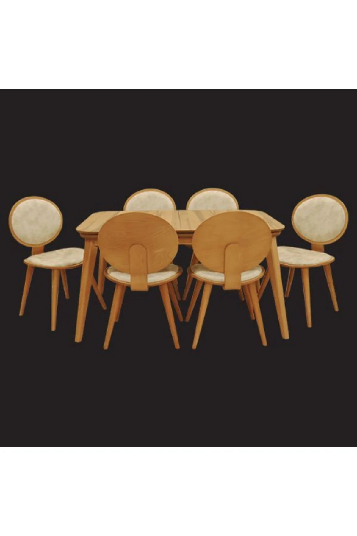 Masa-PAPEL Sandalye 12877 OVAL Sırt TK Kayın kaplama RETRO Açılır Nature El Yapım - Görsel 2