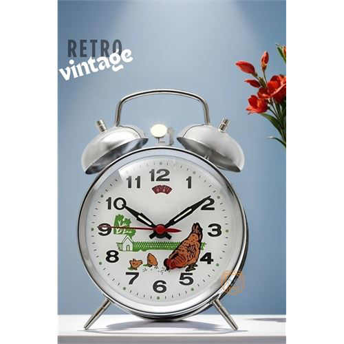 Masa Saati Metal Tavuk ve Civcivler Masa Saati Metal Tavuk ve Civcivler