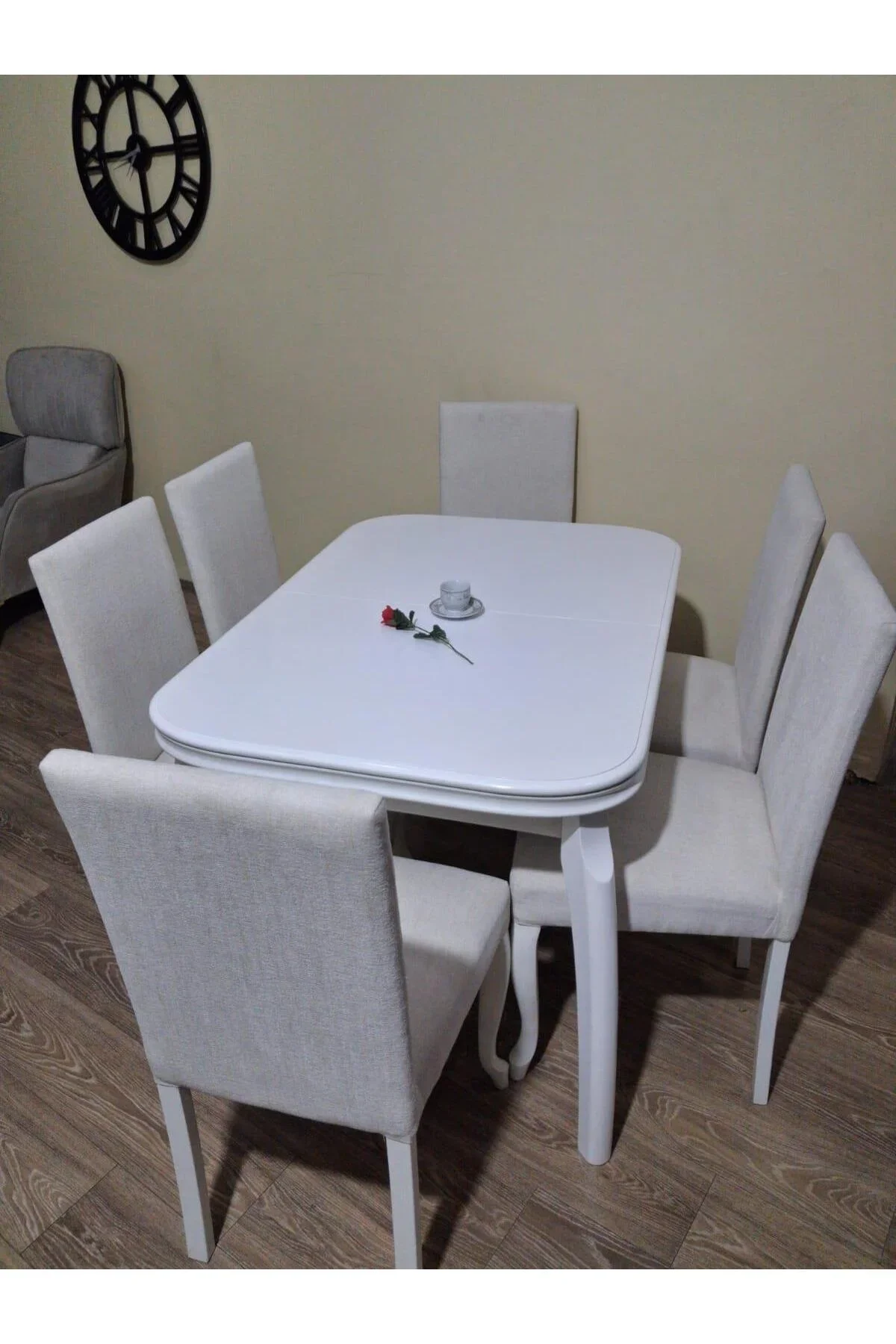 Masa Sandaly 90645 Klasik Muz Model Kayın Muz Açılır Parlak Lake Beyaz Giydirme Masa Sandaly 90645 Klasik Muz Model Kayın Muz Açılır Parlak Lake Beyaz Giydirme - Görsel 7