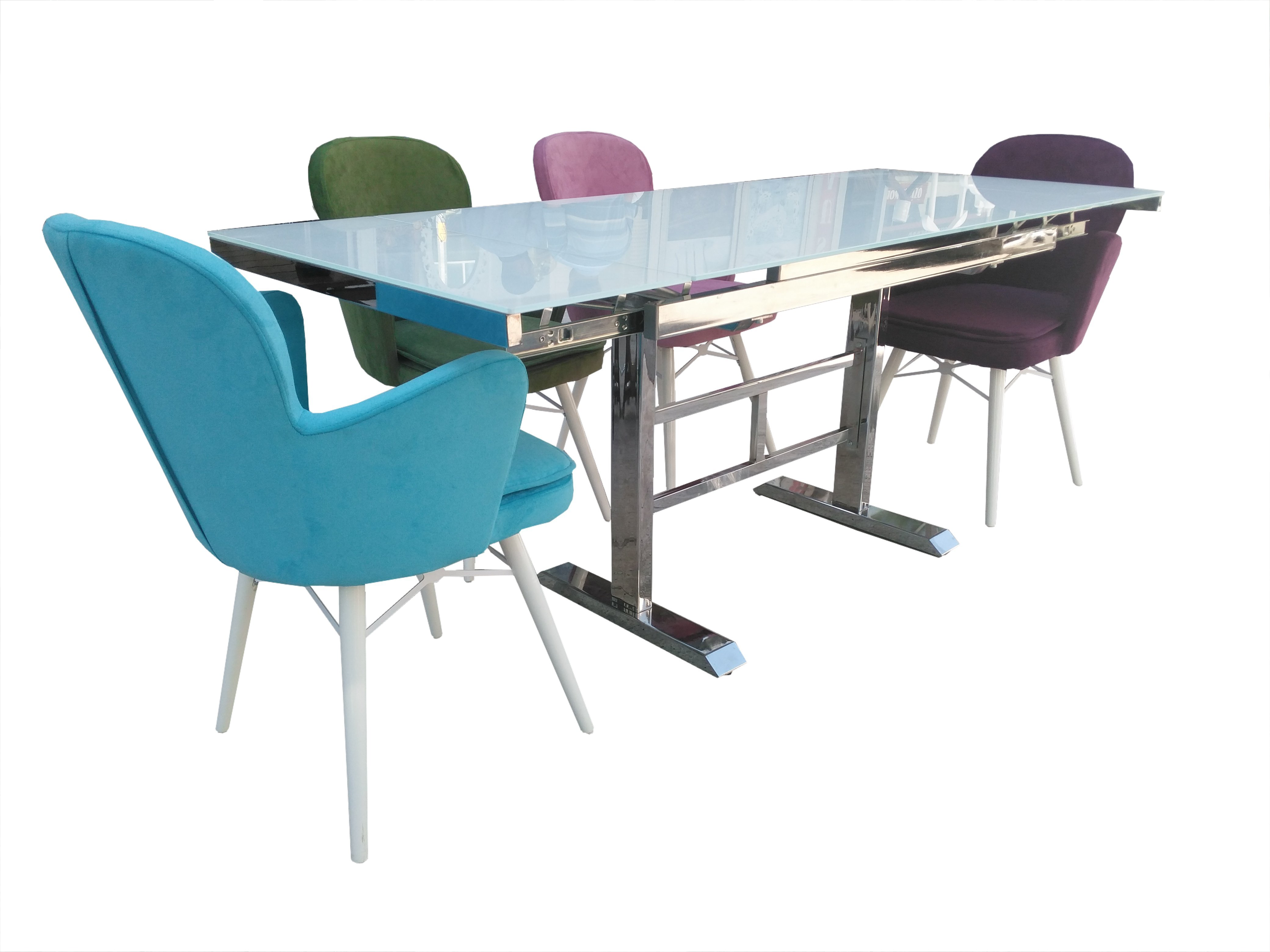 Masa-Sandalye 13696 Kelebek Kayın Retro MANUEL Tk Yan Açıl Cam Ay