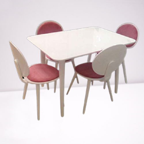 Masa-Sandalye 17775 Papel Takm model Kayın kaplama sandalye Açılı