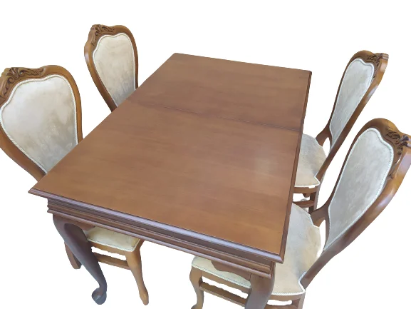 Masa-sandalye 18484 Klasik Model Kayın torna Aslan Ceviz ORTA Açı