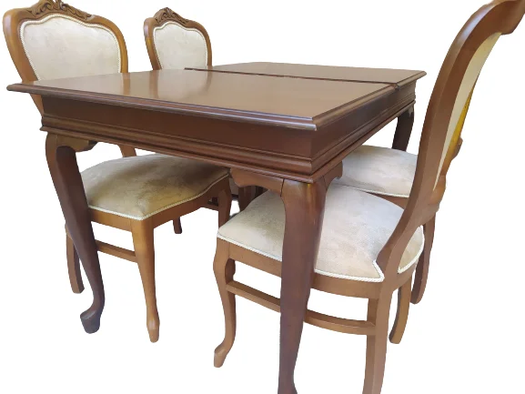 Masa-sandalye 18484 Klasik Model Kayın torna Aslan Ceviz ORTA Açı