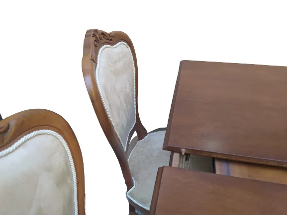 Masa-sandalye 18484 Klasik Model Kayın torna Aslan Ceviz ORTA Açı