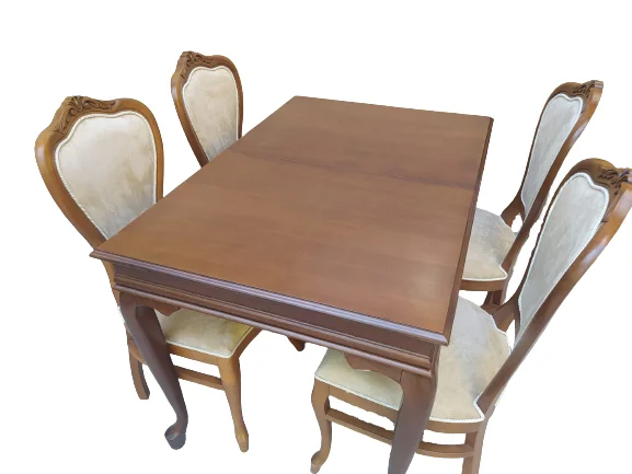 Masa-sandalye 18484 Klasik Model Kayın torna Aslan Ceviz ORTA Açı