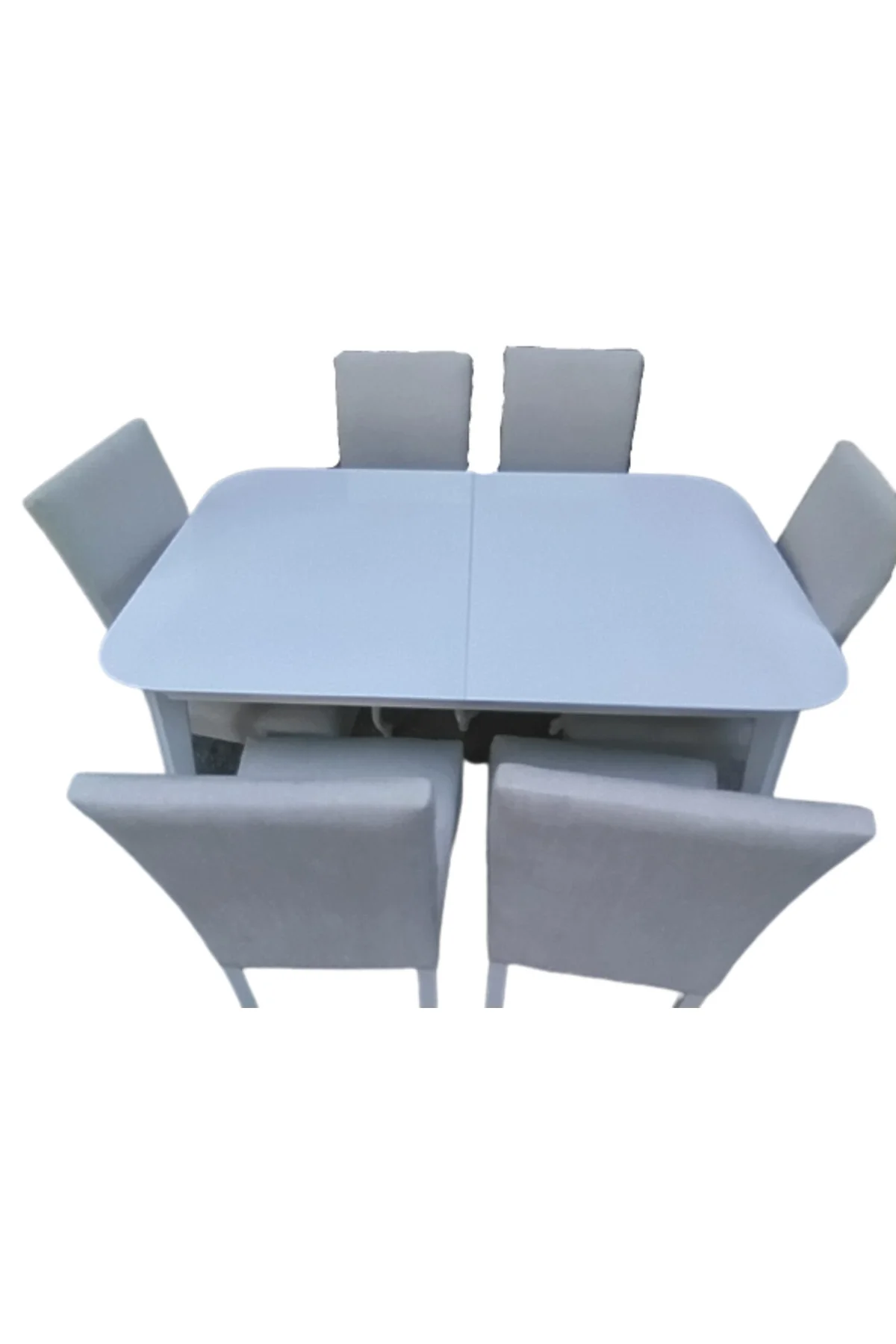 Masa-Sandalye 18579 MUZ Model Açıl Tabla Beyaz Giydirm Keten Kumaş 6ad El yapım Masa-Sandalye 18579 MUZ Model Açıl Tabla Beyaz Giydirm Keten Kumaş 6ad El yapım - Görsel 2