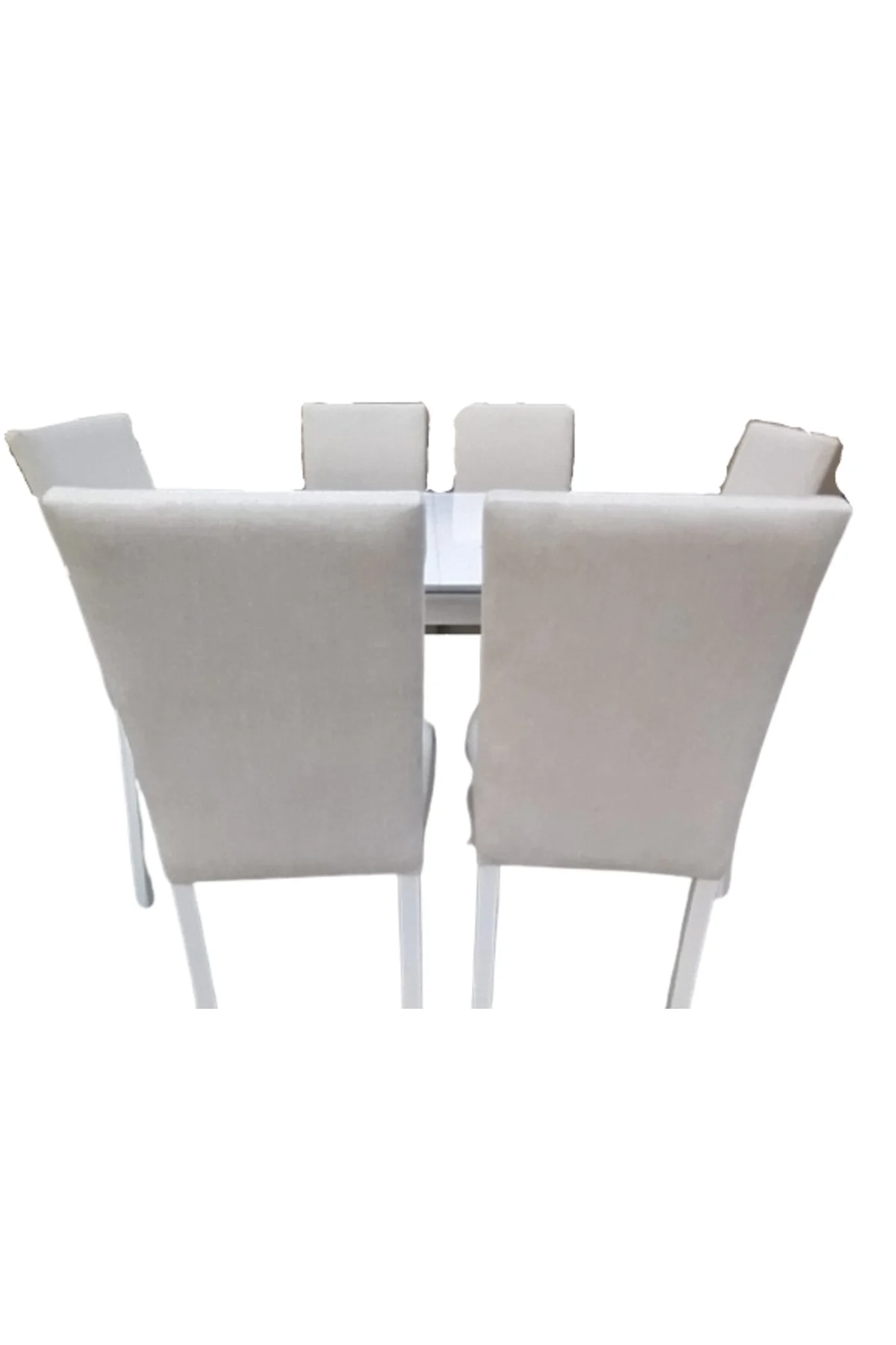 Masa-Sandalye 18579 MUZ Model Açıl Tabla Beyaz Giydirm Keten Kumaş 6ad El yapım Masa-Sandalye 18579 MUZ Model Açıl Tabla Beyaz Giydirm Keten Kumaş 6ad El yapım - Görsel 5