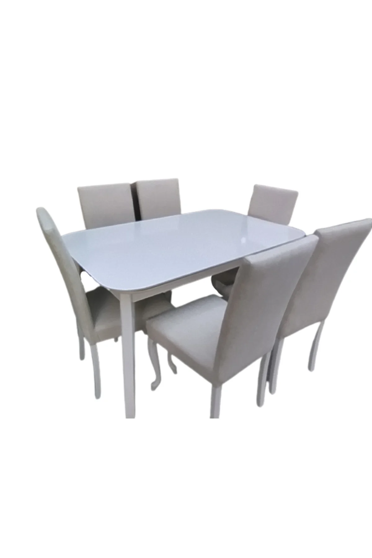 Masa-Sandalye 18579 MUZ Model Açıl Tabla Beyaz Giydirm Keten Kumaş 6ad El yapım Masa-Sandalye 18579 MUZ Model Açıl Tabla Beyaz Giydirm Keten Kumaş 6ad El yapım