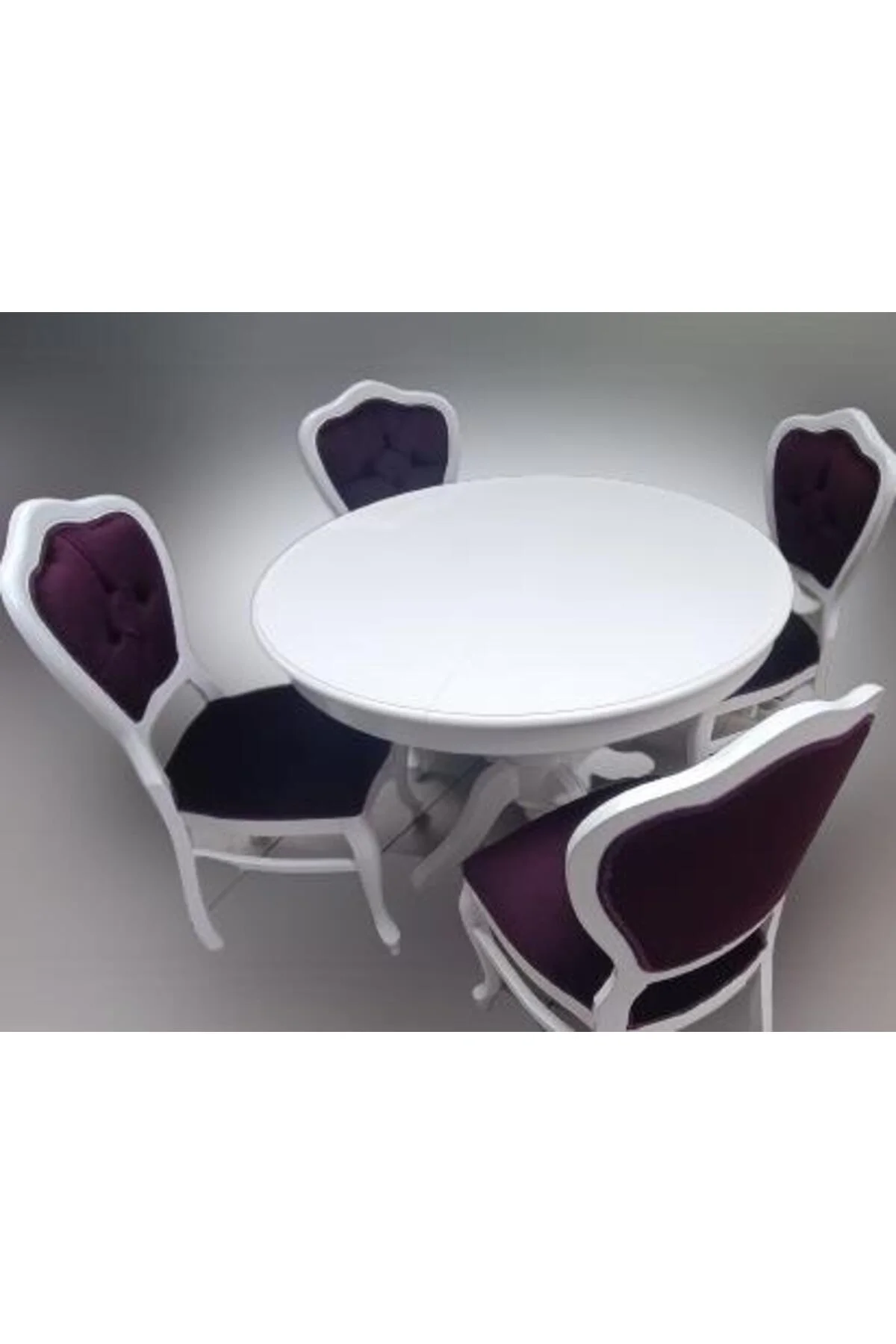 Masa Sandalye 90148 Tk Ihlamur Baba Ayak Model Parlak beyaz MDF Tabla 100 Açılır Masa Sandalye 90148 Tk Ihlamur Baba Ayak Model Parlak beyaz MDF Tabla 100 Açılır - Görsel 4