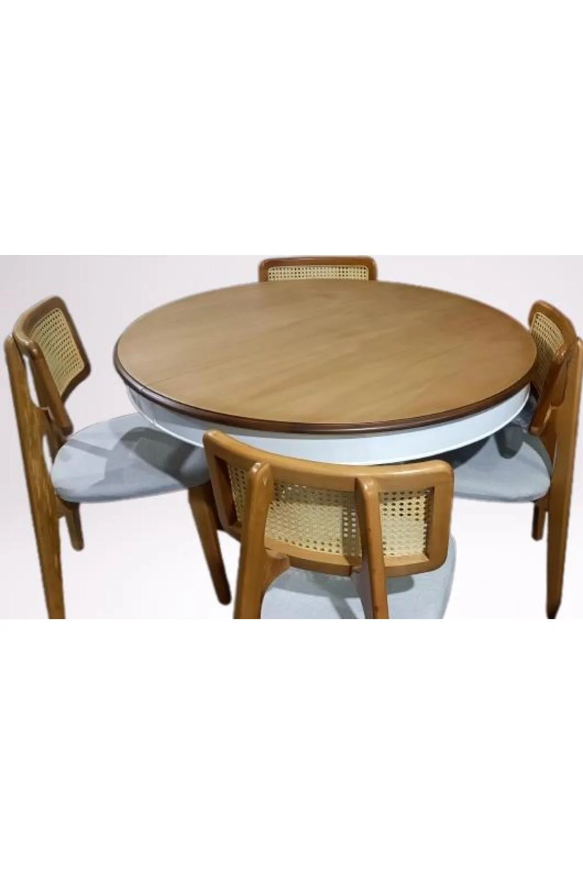 Masa Sandalye 90181 Takım Ihlamur Baba Ayak MDF Tabla 110cm Beyaz Ceviz El yapım Masa Sandalye 90181 Takım Ihlamur Baba Ayak MDF Tabla 110cm Beyaz Ceviz El yapım - Görsel 5