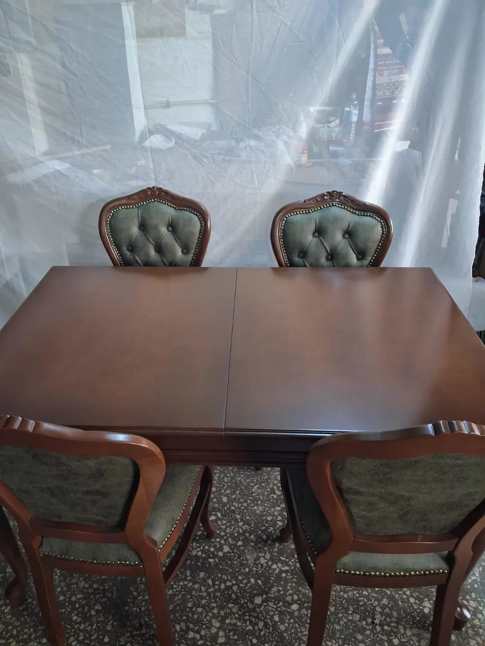 Masa Sandalye 90615 Klasik Model Kayın Aslan Ayak Oymalı Ceviz Or