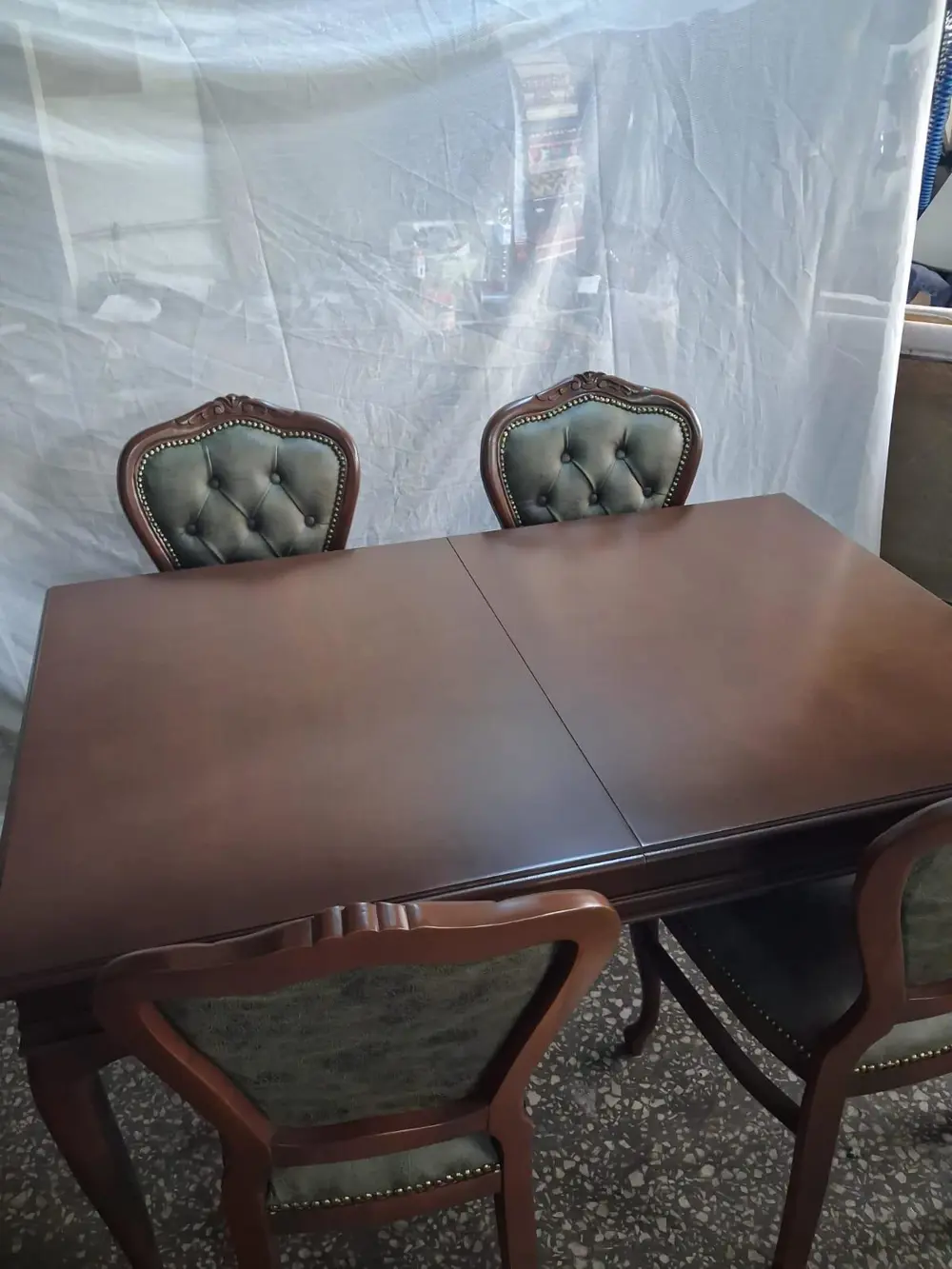 Masa Sandalye 90615 Klasik Model Kayın Aslan Ayak Oymalı Ceviz Or