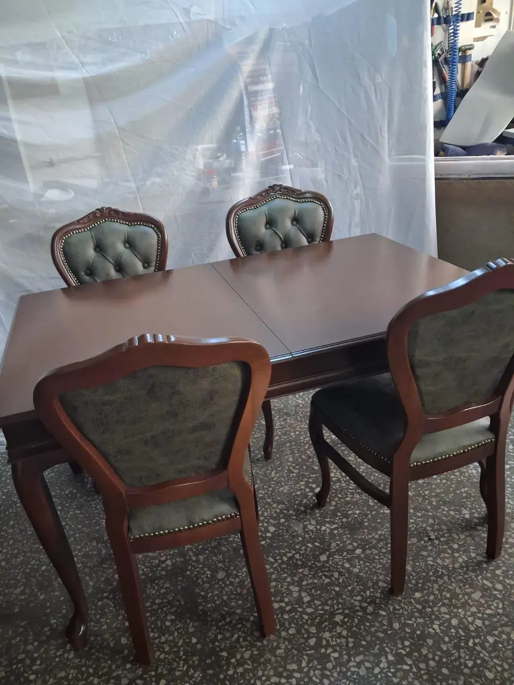 Masa Sandalye 90615 Klasik Model Kayın Aslan Ayak Oymalı Ceviz Or