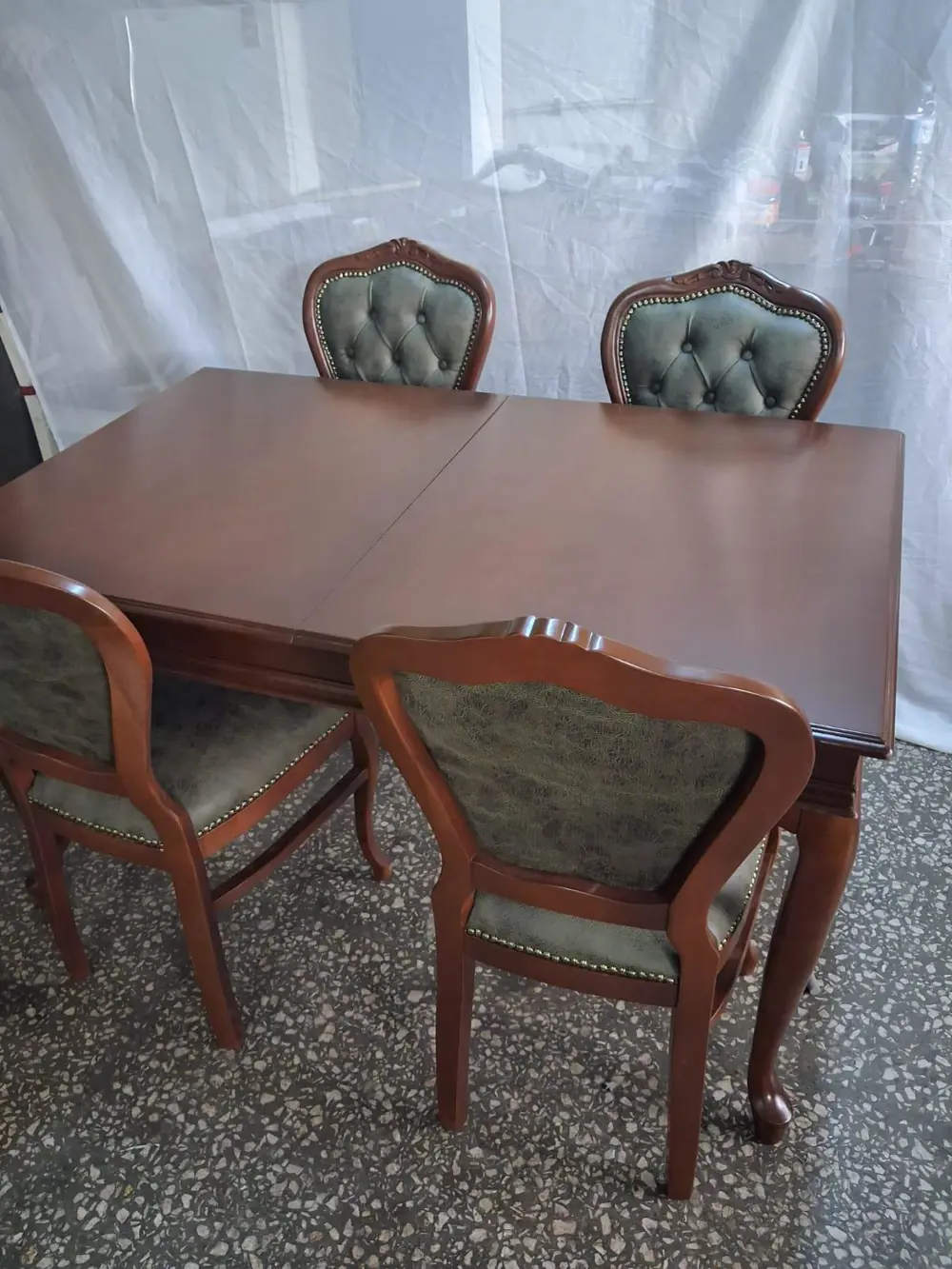 Masa Sandalye 90615 Klasik Model Kayın Aslan Ayak Oymalı Ceviz Or