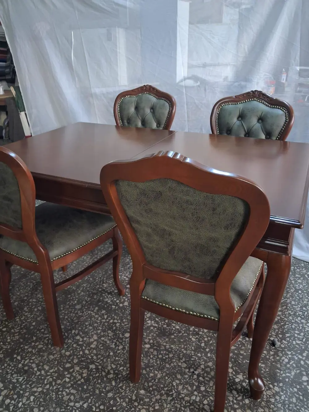 Masa Sandalye 90615 Klasik Model Kayın Aslan Ayak Oymalı Ceviz Or