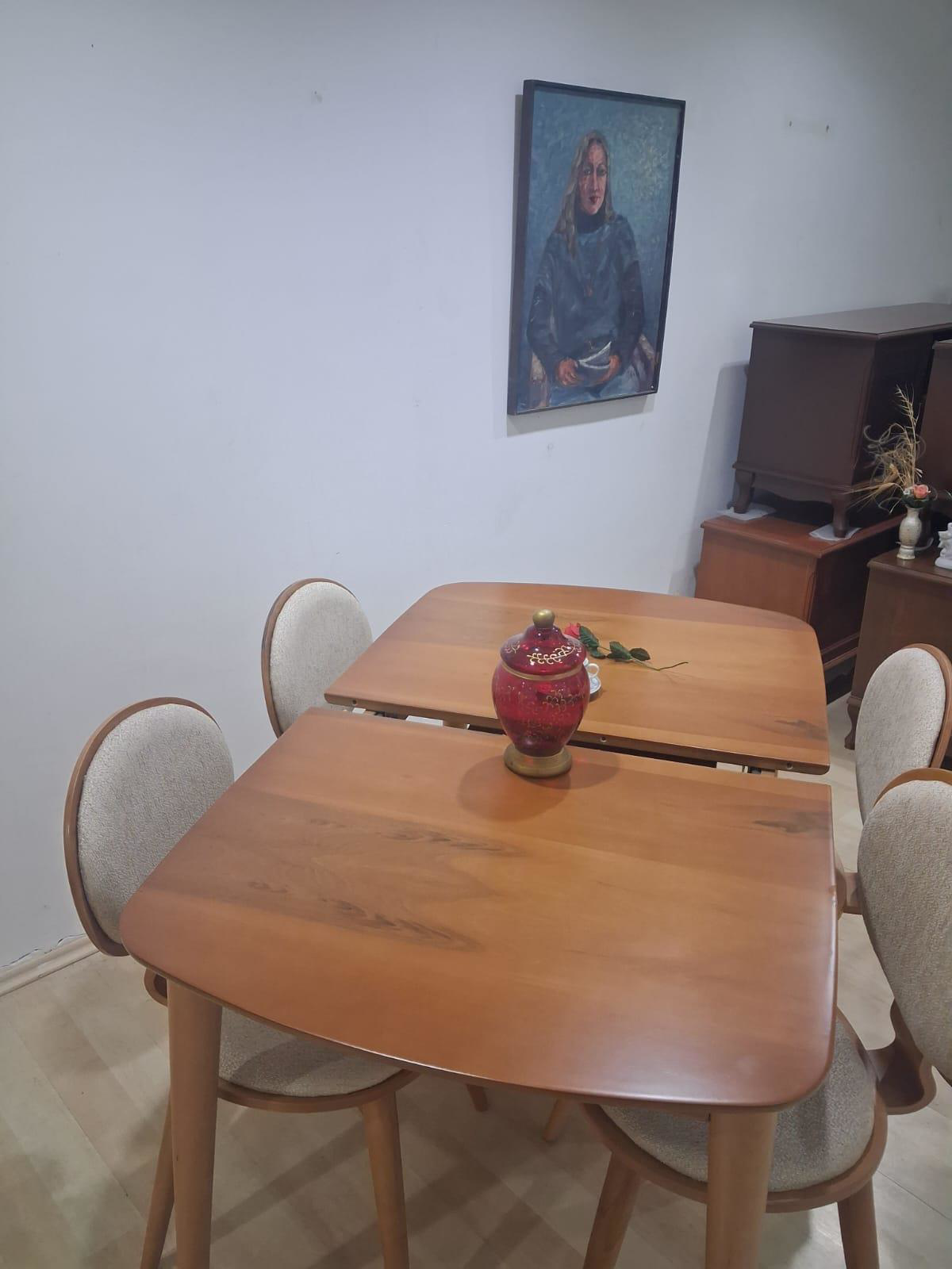 Masa Sandalye 90643 Retro Ayak Model Kayın Retro Açılır Parlak Aç