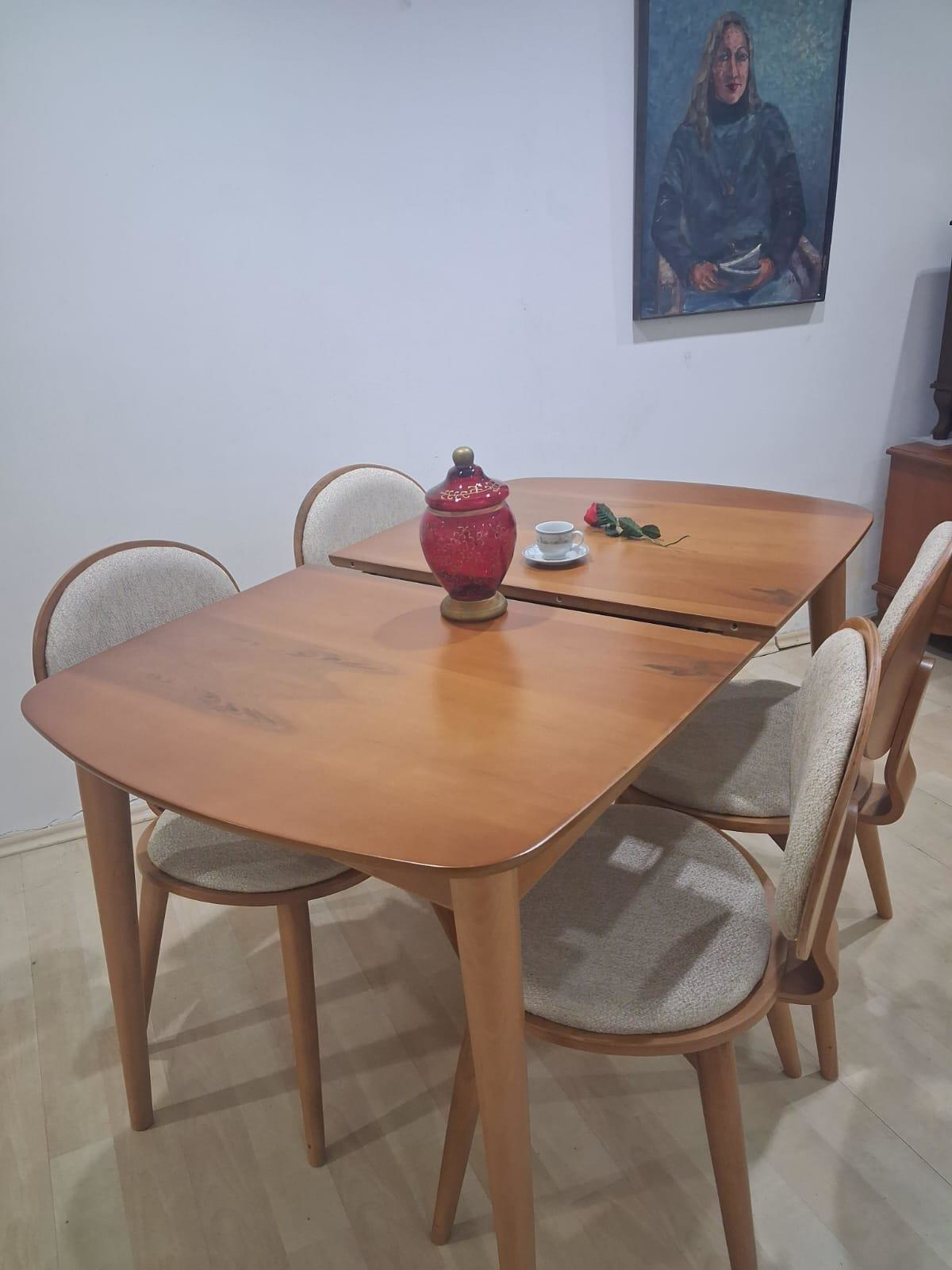 Masa Sandalye 90643 Retro Ayak Model Kayın Retro Açılır Parlak Aç