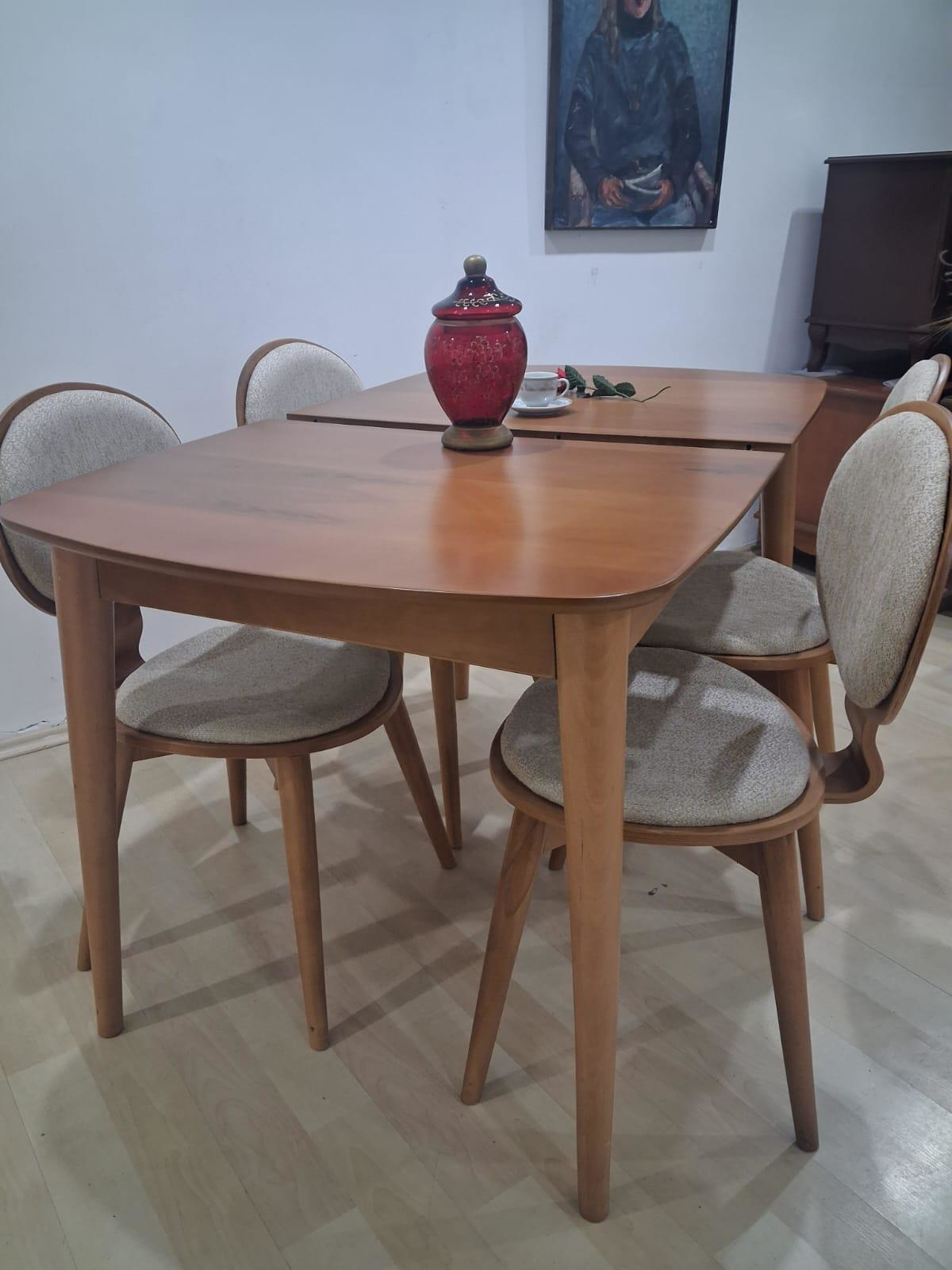 Masa Sandalye 90643 Retro Ayak Model Kayın Retro Açılır Parlak Aç