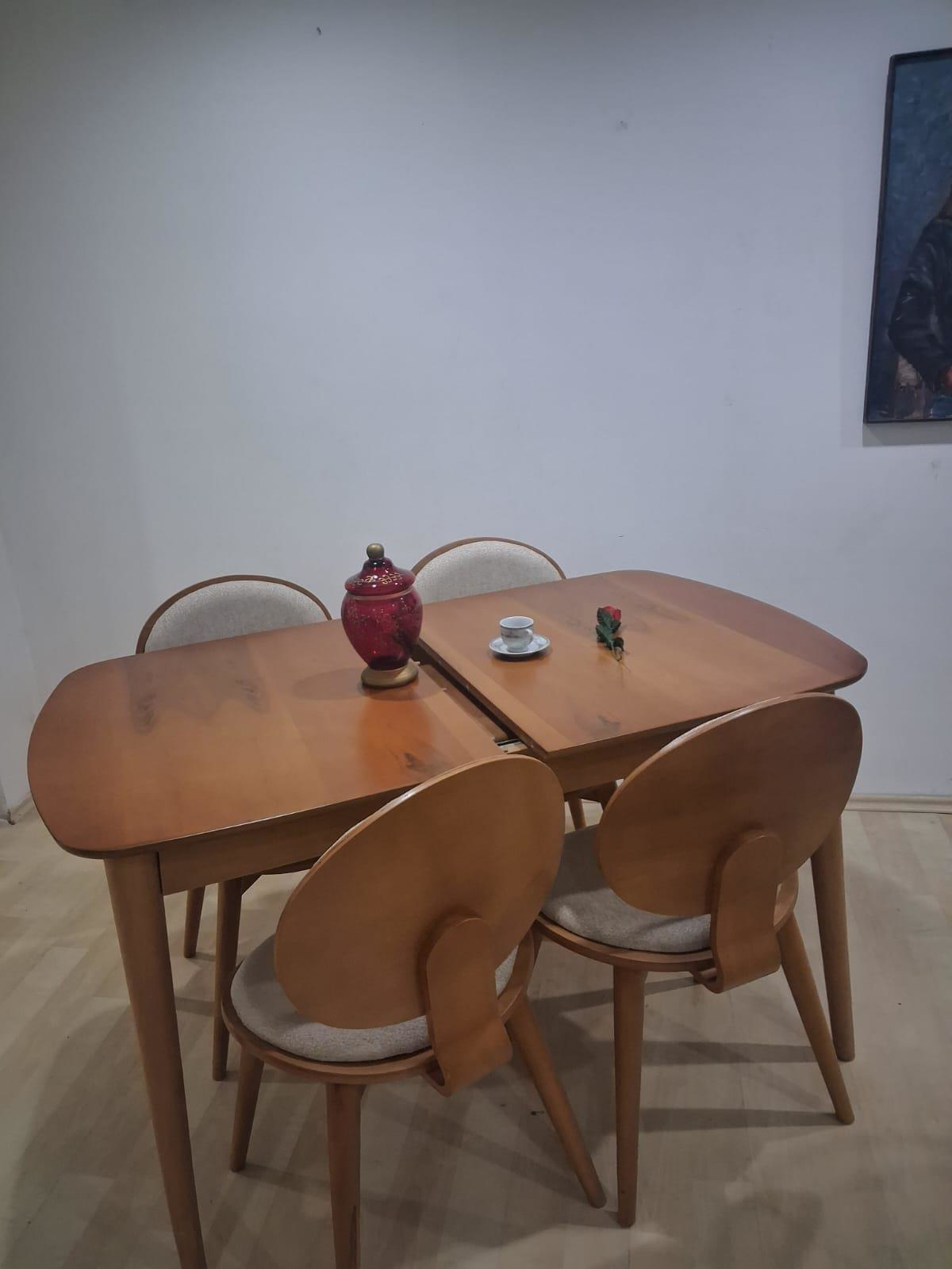 Masa Sandalye 90643 Retro Ayak Model Kayın Retro Açılır Parlak Aç