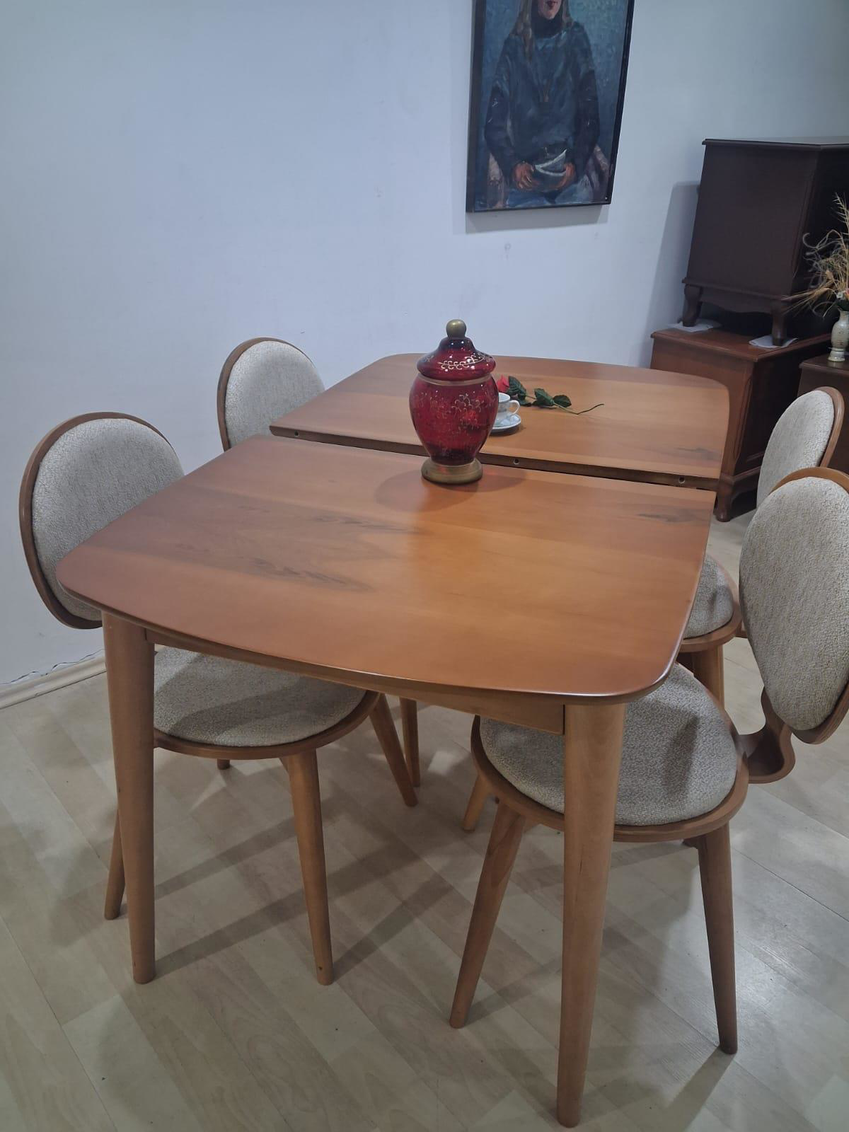 Masa Sandalye 90643 Retro Ayak Model Kayın Retro Açılır Parlak Aç