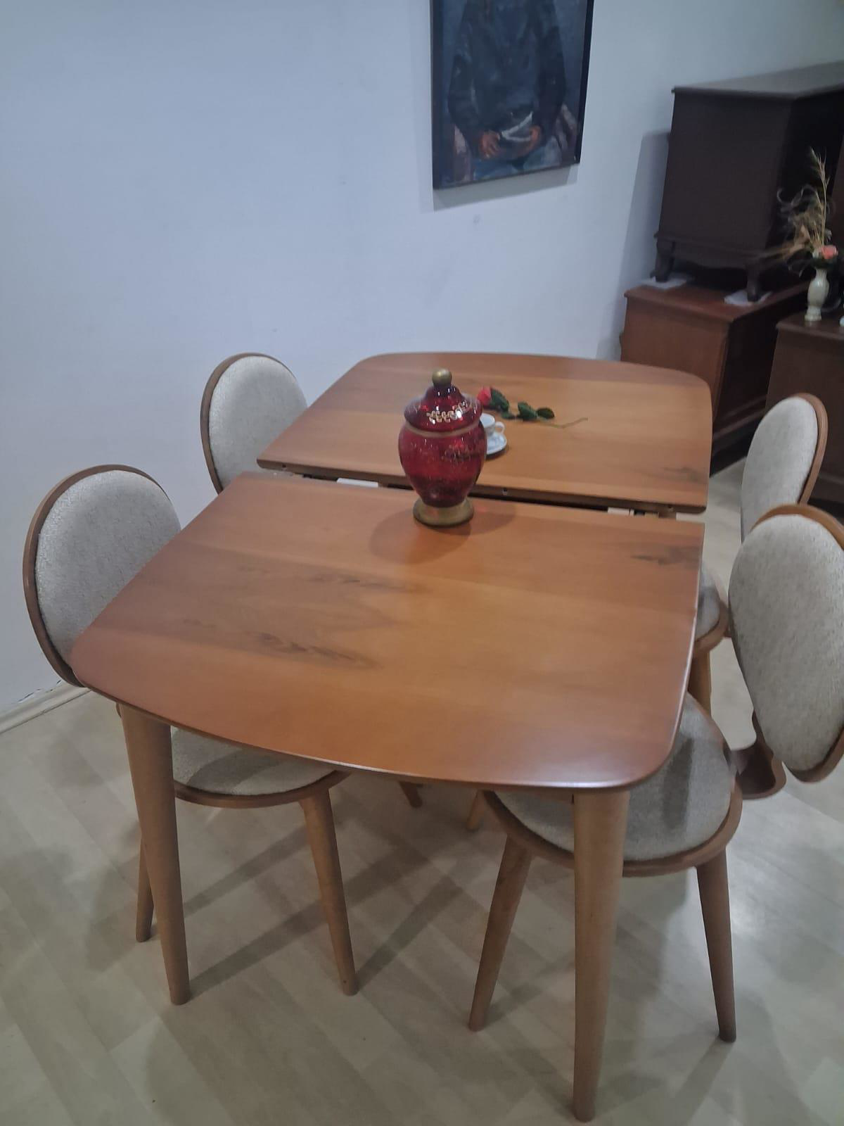 Masa Sandalye 90643 Retro Ayak Model Kayın Retro Açılır Parlak Aç