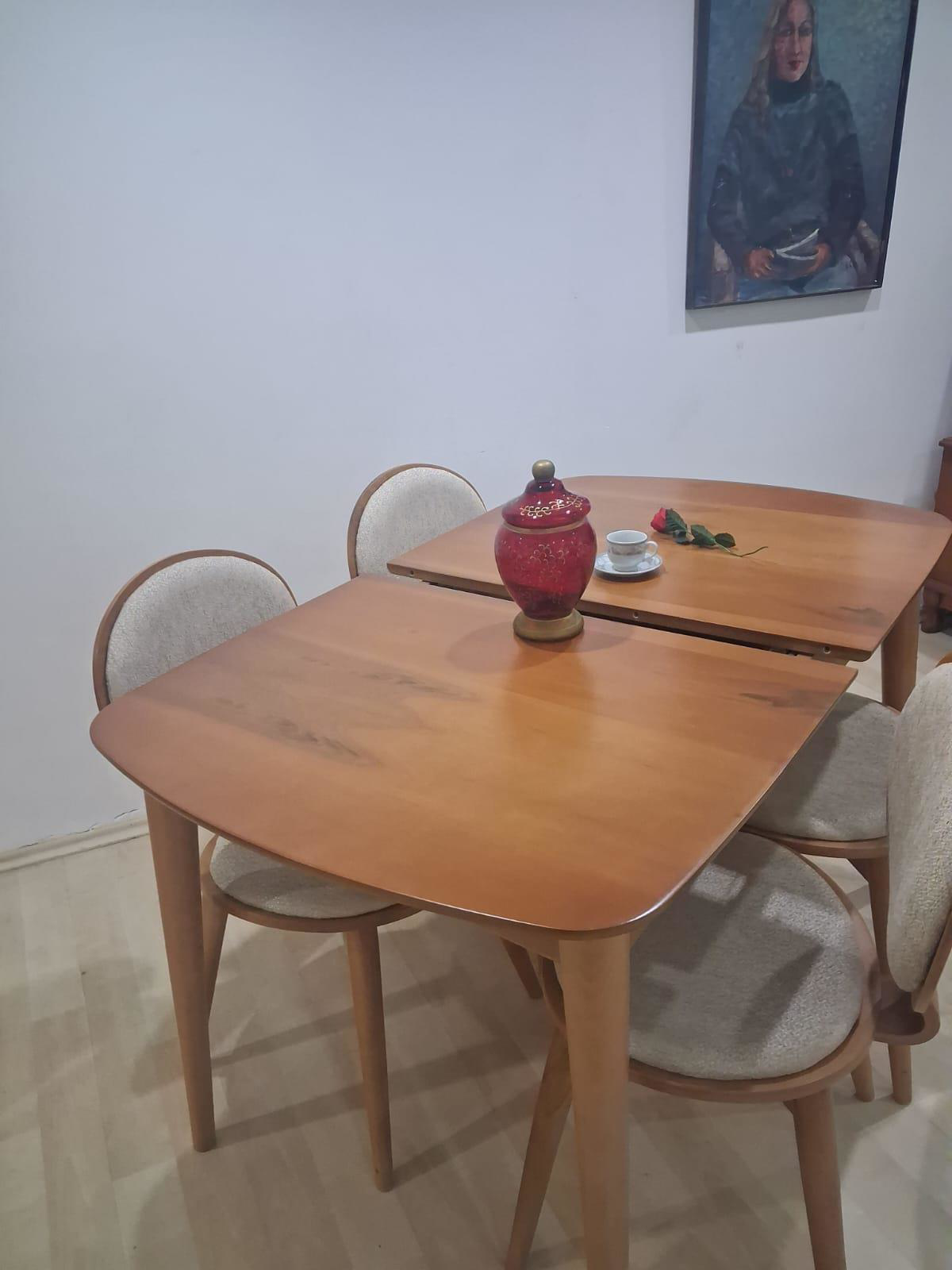 Masa Sandalye 90643 Retro Ayak Model Kayın Retro Açılır Parlak Aç