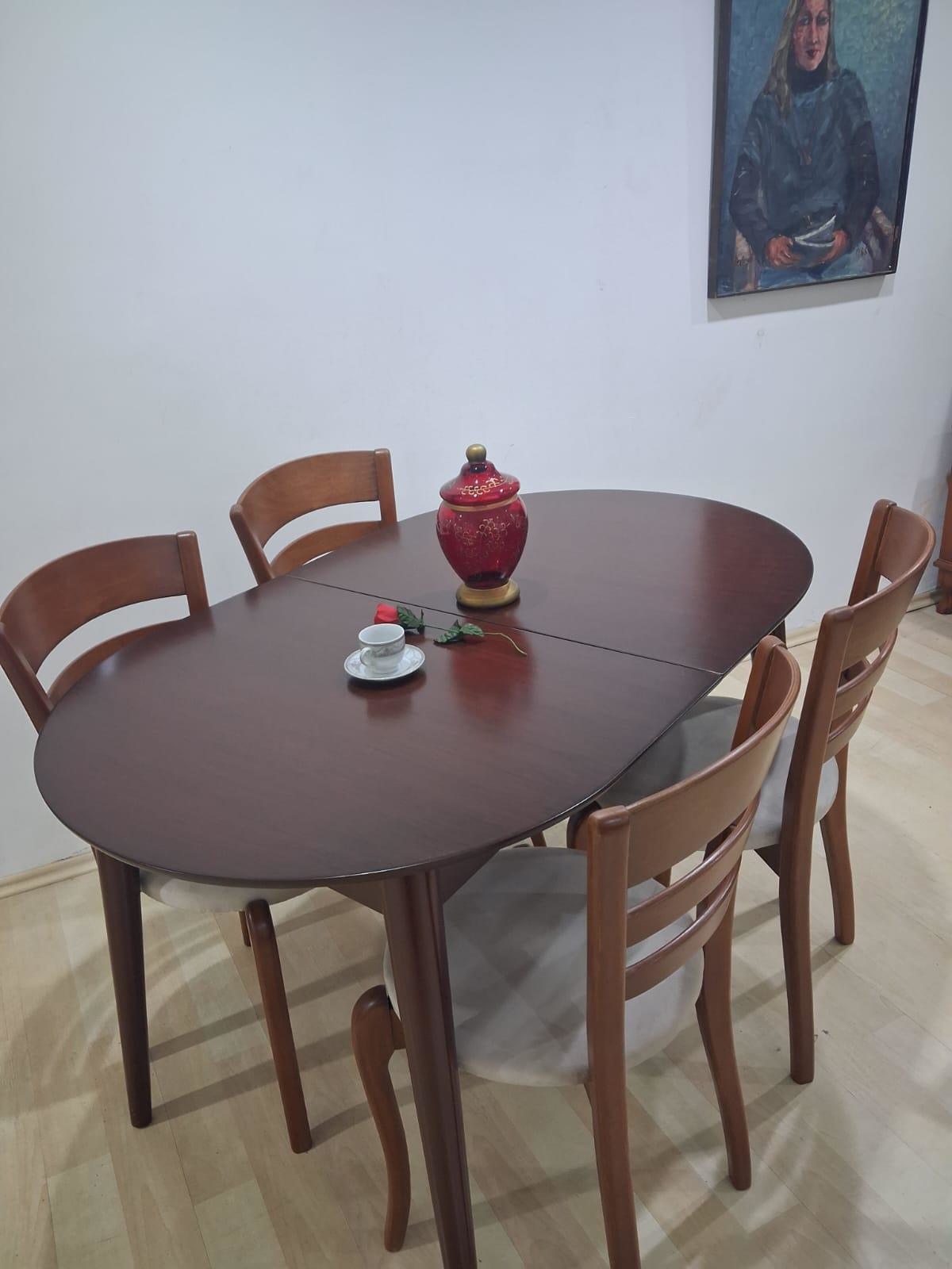 Masa Sandalye 90644 Retro Ayak Model Kayın Retro Açılır Parlak Ko