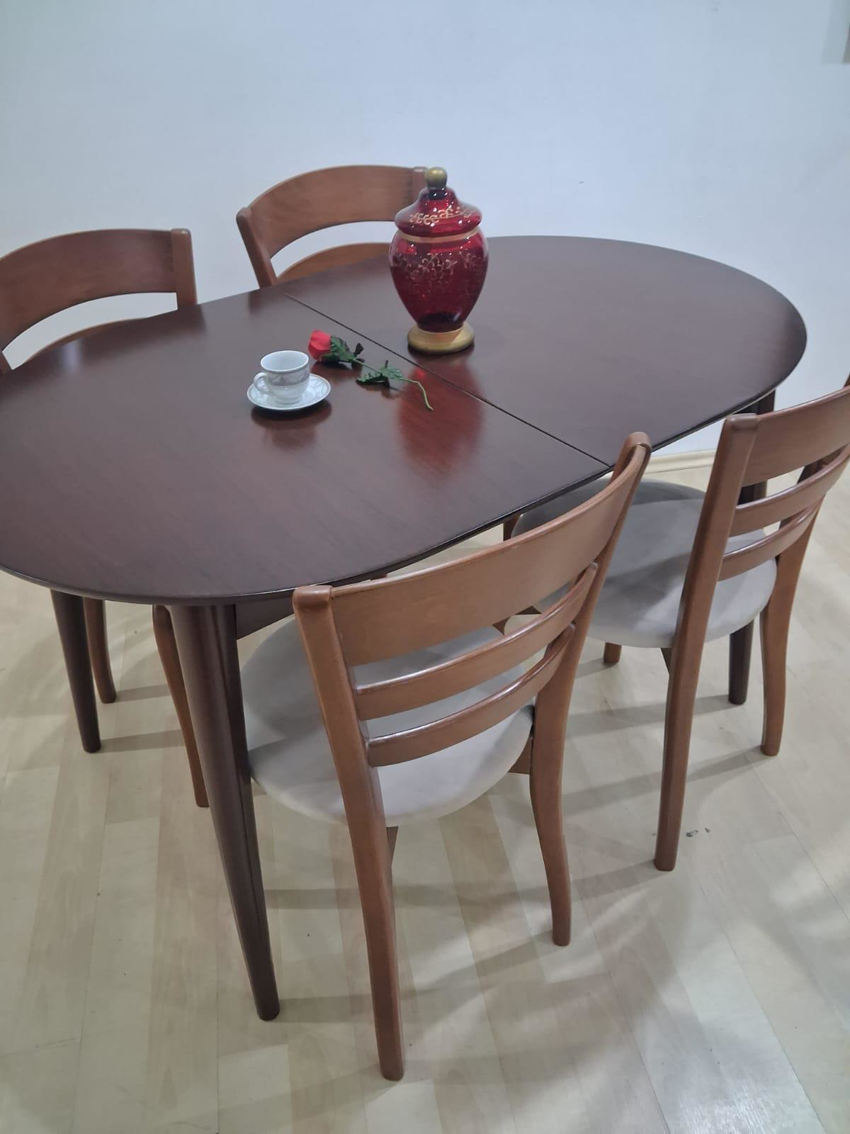 Masa Sandalye 90644 Retro Ayak Model Kayın Retro Açılır Parlak Ko