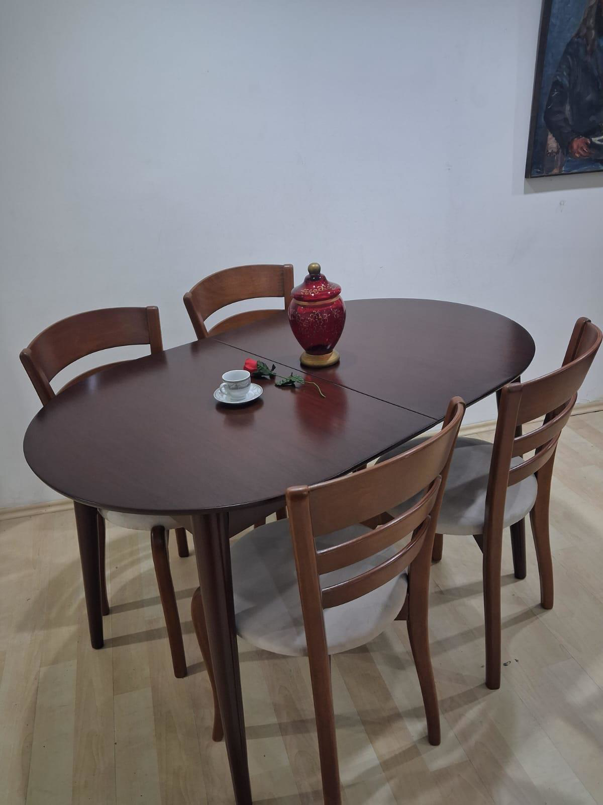 Masa Sandalye 90644 Retro Ayak Model Kayın Retro Açılır Parlak Ko