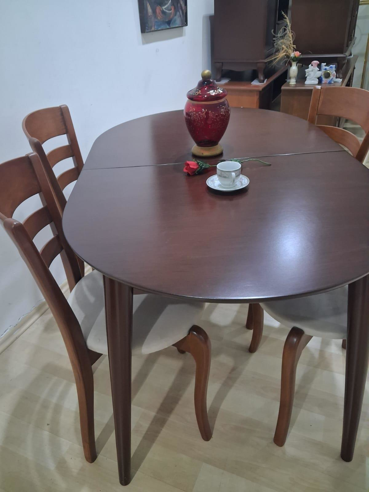 Masa Sandalye 90644 Retro Ayak Model Kayın Retro Açılır Parlak Ko