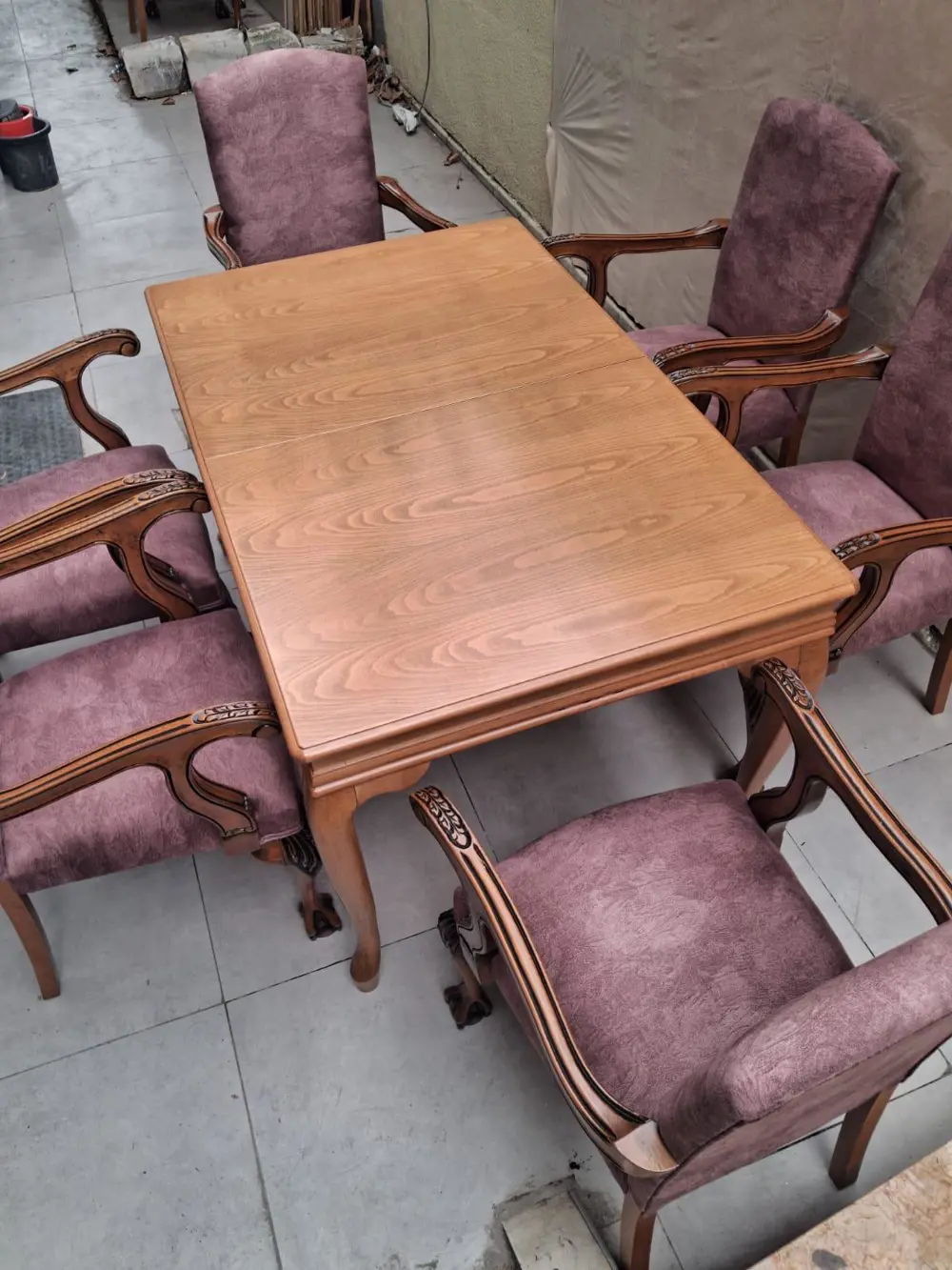 Masa Sandalye Berjer 90627 Bengi Klasik Model Kayın Aslan Ayak Aç