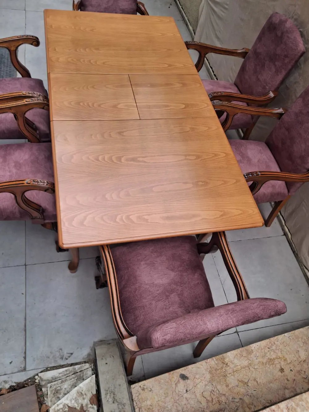 Masa Sandalye Berjer 90627 Bengi Klasik Model Kayın Aslan Ayak Aç