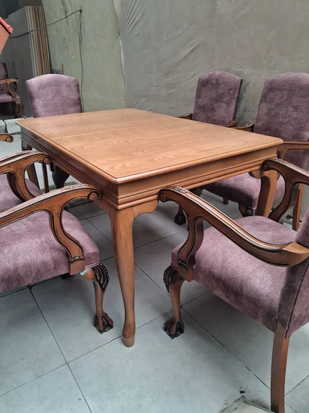 Masa Sandalye Berjer 90627 Bengi Klasik Model Kayın Aslan Ayak Aç