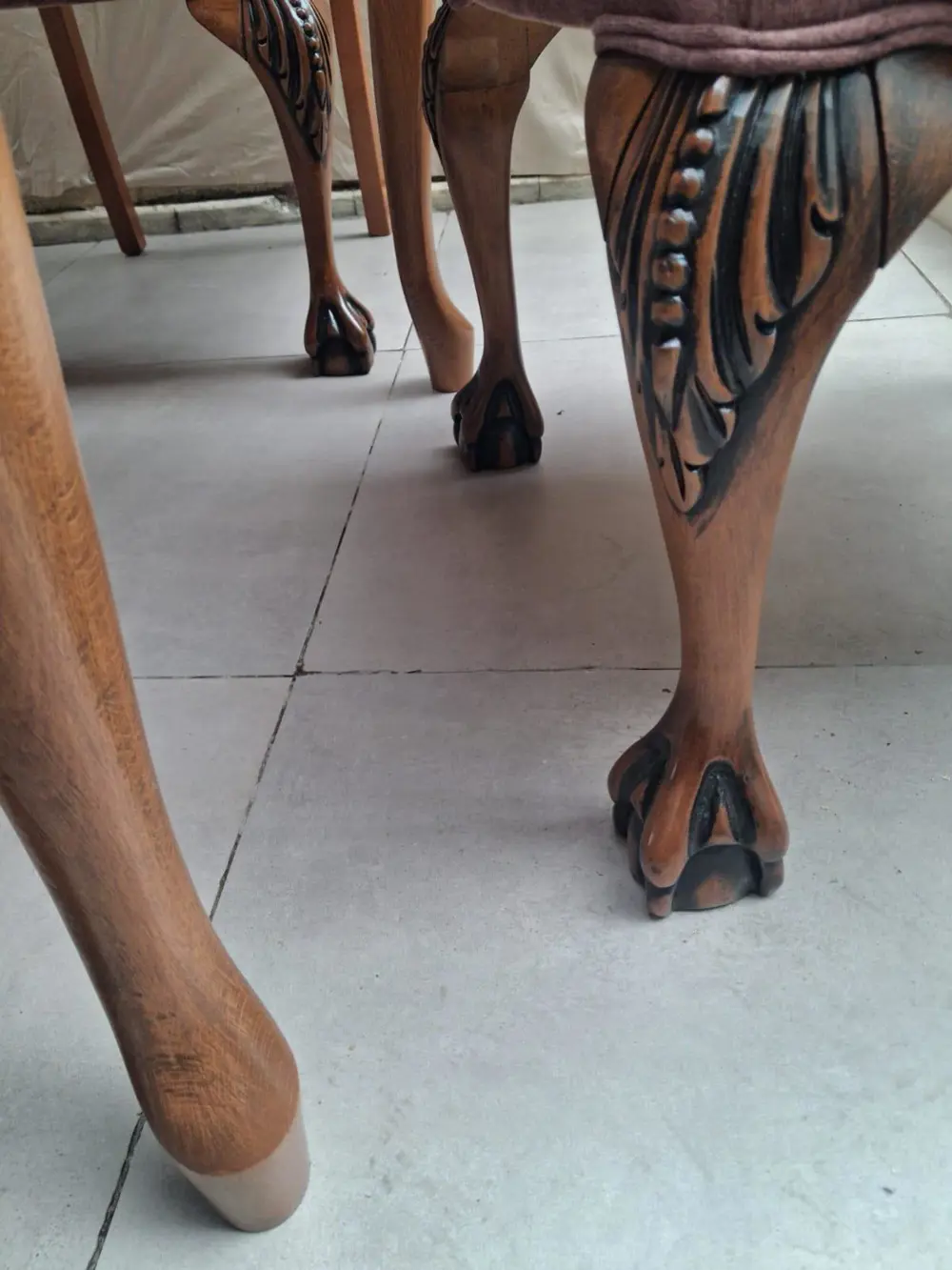 Masa Sandalye Berjer 90627 Bengi Klasik Model Kayın Aslan Ayak Aç