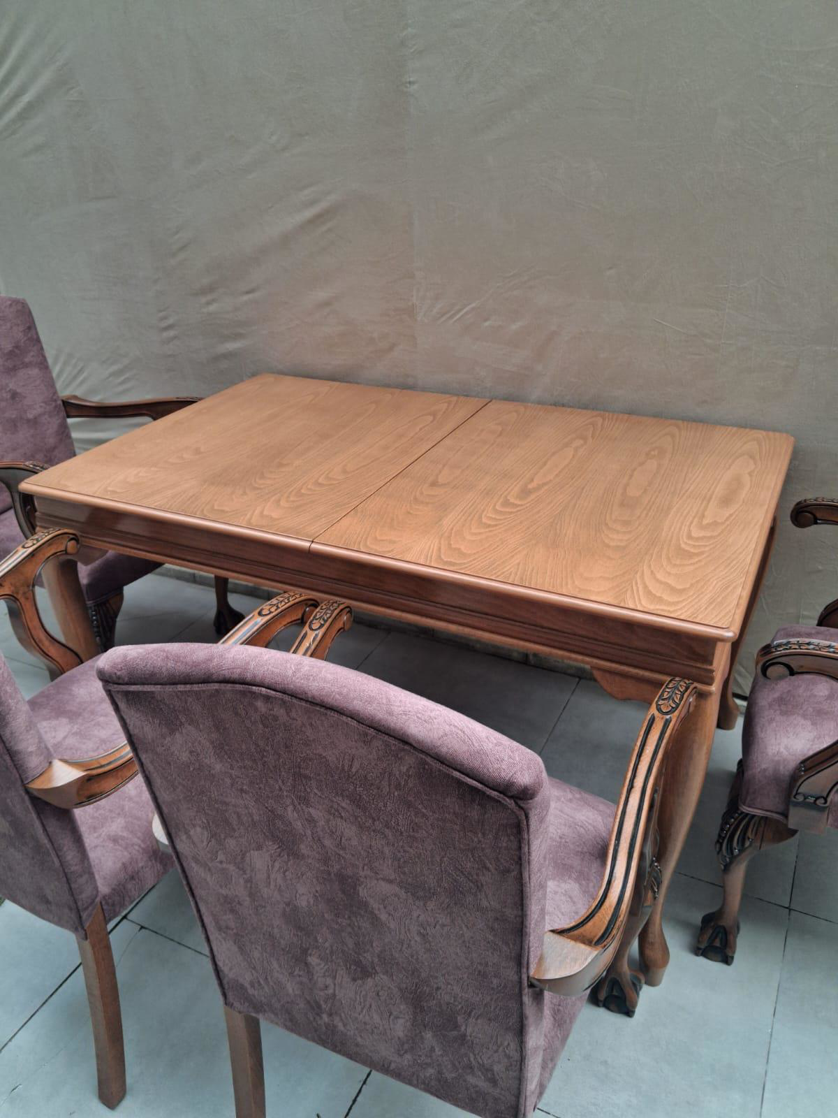 Masa Sandalye Berjer 90626 Bengi Klasik Model Kayın Aslan Ayak Aç