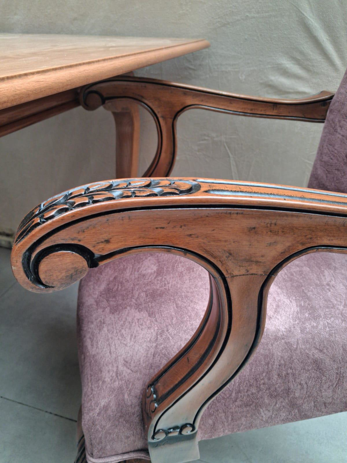 Masa Sandalye Berjer 90626 Bengi Klasik Model Kayın Aslan Ayak Aç