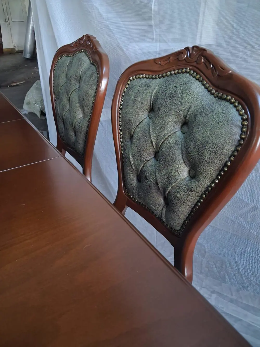 Masa Sandalye Tk 90616 Klasik Model Kayın Aslan Ayak Oymalı Ceviz