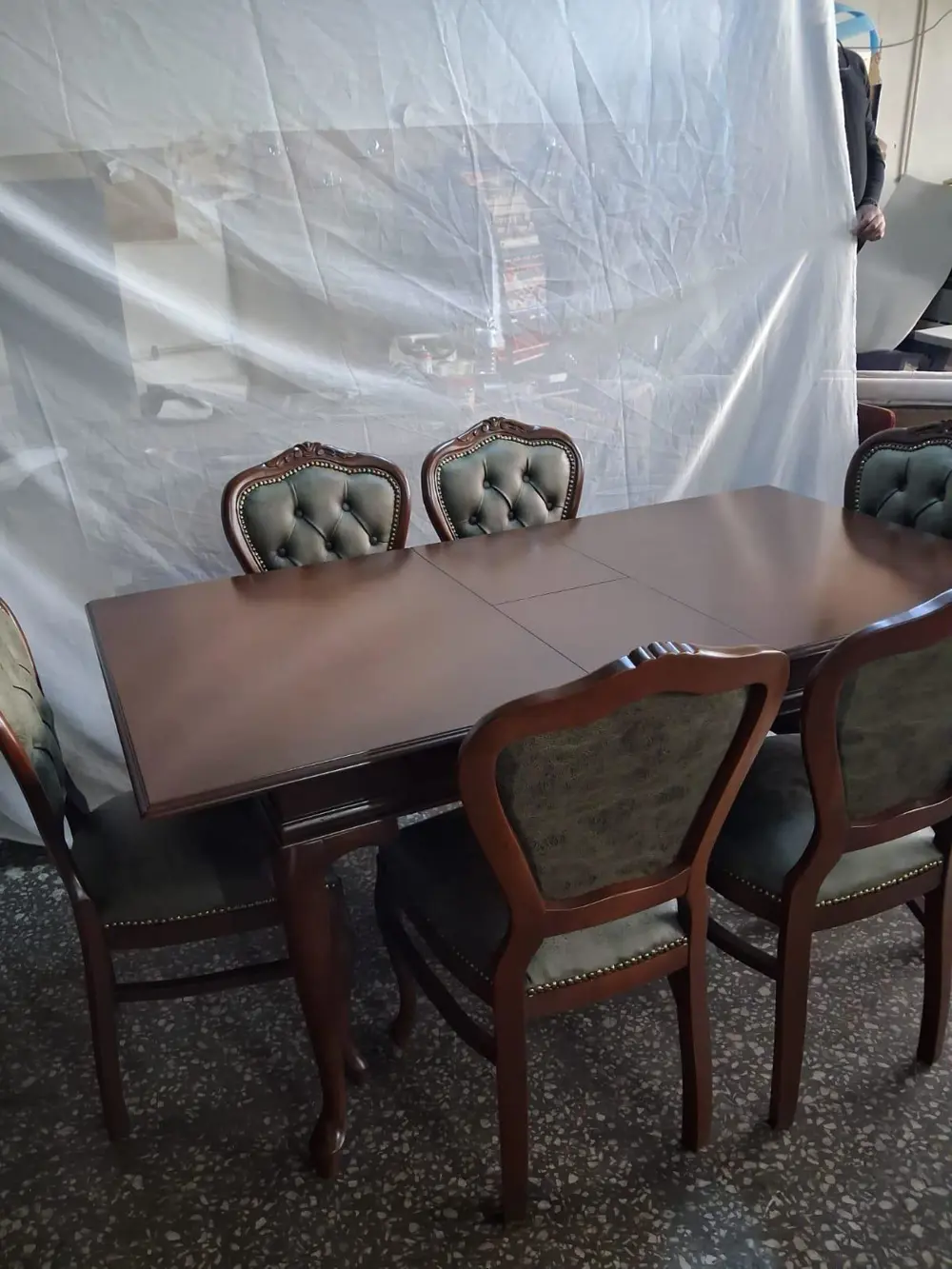 Masa Sandalye Tk 90616 Klasik Model Kayın Aslan Ayak Oymalı Ceviz