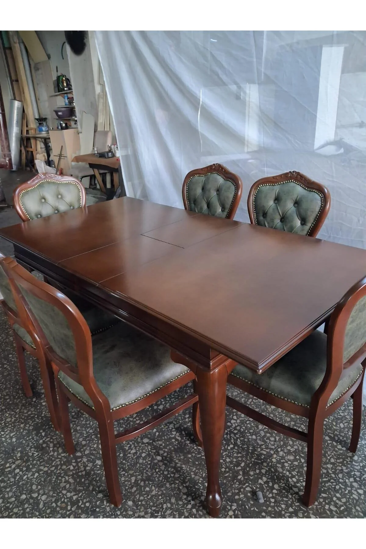 Masa Sandalye Tk 90616 Klasik Model Kayın Aslan Ayak Oymalı Ceviz Orta Açılır Masa Masa Sandalye Tk 90616 Klasik Model Kayın Aslan Ayak Oymalı Ceviz Orta Açılır Masa - Görsel 3