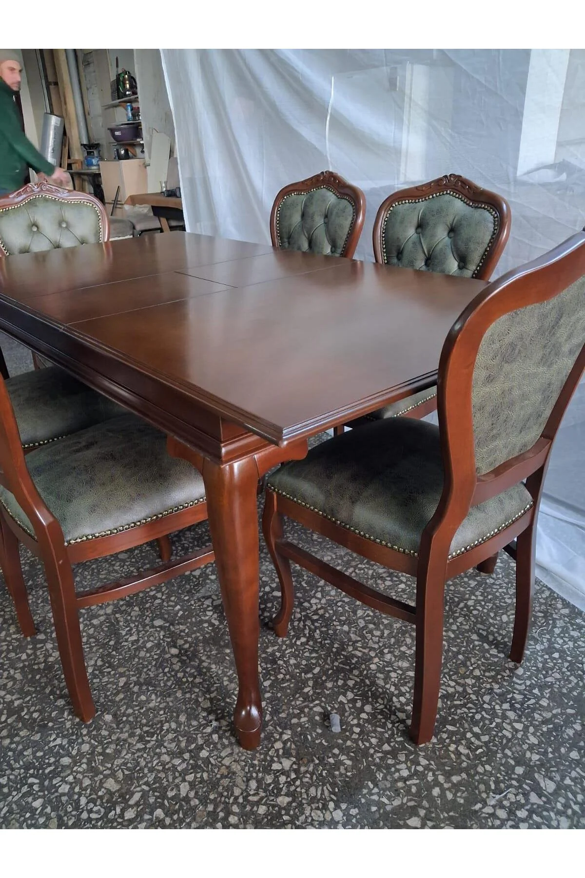 Masa Sandalye Tk 90616 Klasik Model Kayın Aslan Ayak Oymalı Ceviz Orta Açılır Masa Masa Sandalye Tk 90616 Klasik Model Kayın Aslan Ayak Oymalı Ceviz Orta Açılır Masa - Görsel 4